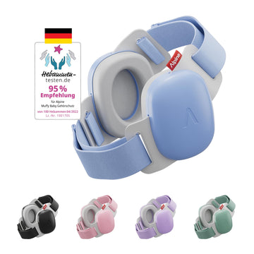 Alpine Muffy Baby Classic - Gehörschutz für Babys - Verstellbares ANTI-SLIP-Kopfband bis 48 Monate - In Deutschland auf Sicherheit getestet - Lärmschutz Kopfhörer verhindert Gehörschäden, Schwarz