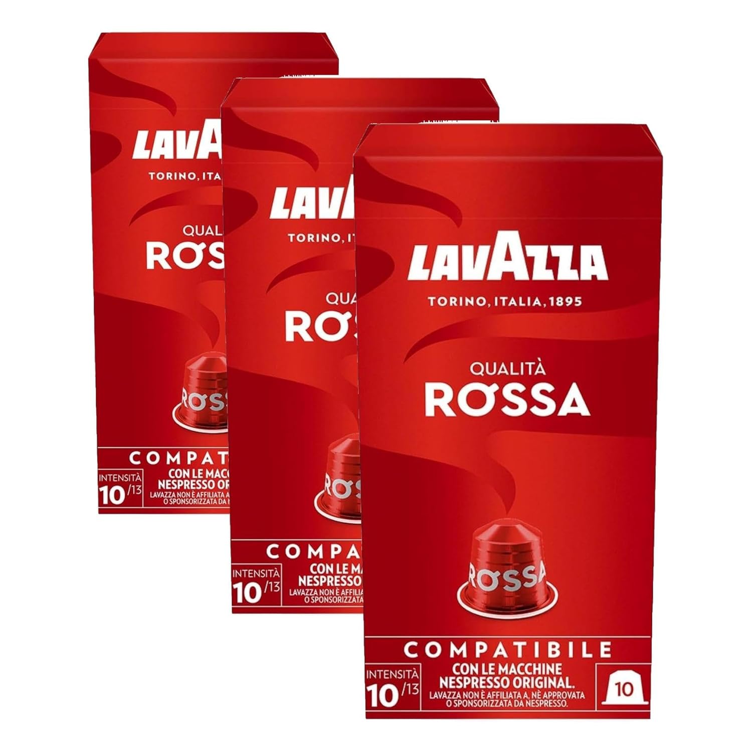 Lavazza Espresso Qualita Rossa , vollmundiger und ausgewogener Espresso, 30 Kapseln, Nespresso kompatibel