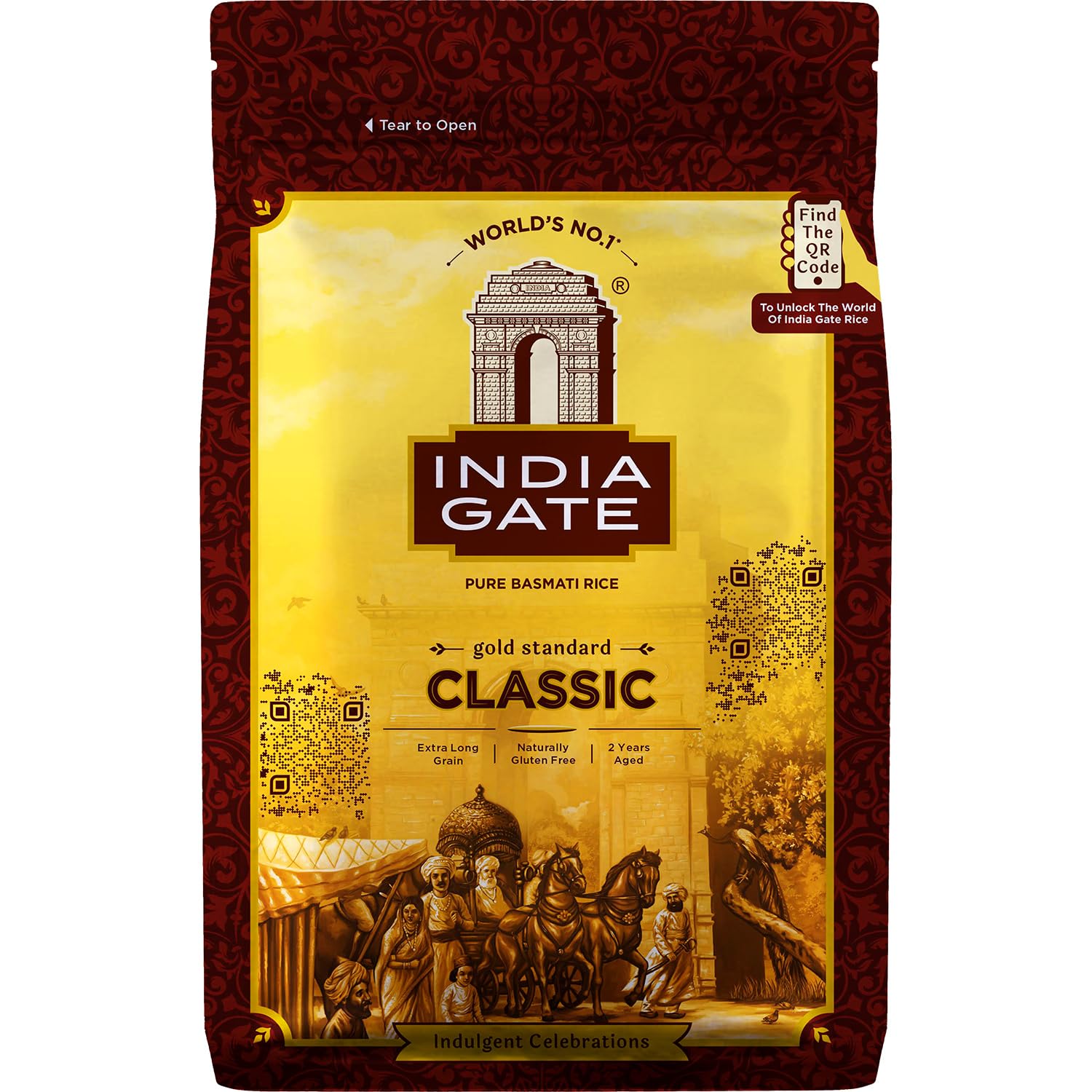 INDIA GATE Premium Basmati Reis – Feiner, aromatischer Langkornreis aus Indien, feines Langkorn (1 x 5 kg)