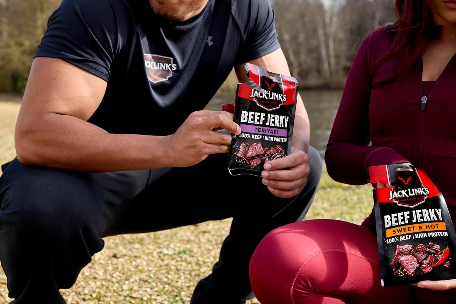 Jack Links Beef Jerky Original – 12er Pack (12 x 25g) – Trockenfleisch Eiweiß Snacks - High Protein Snack für Gym, Fitness, Outdoor - American Food für Menschen - Dörrfleisch Chips aus Rind Fleisch