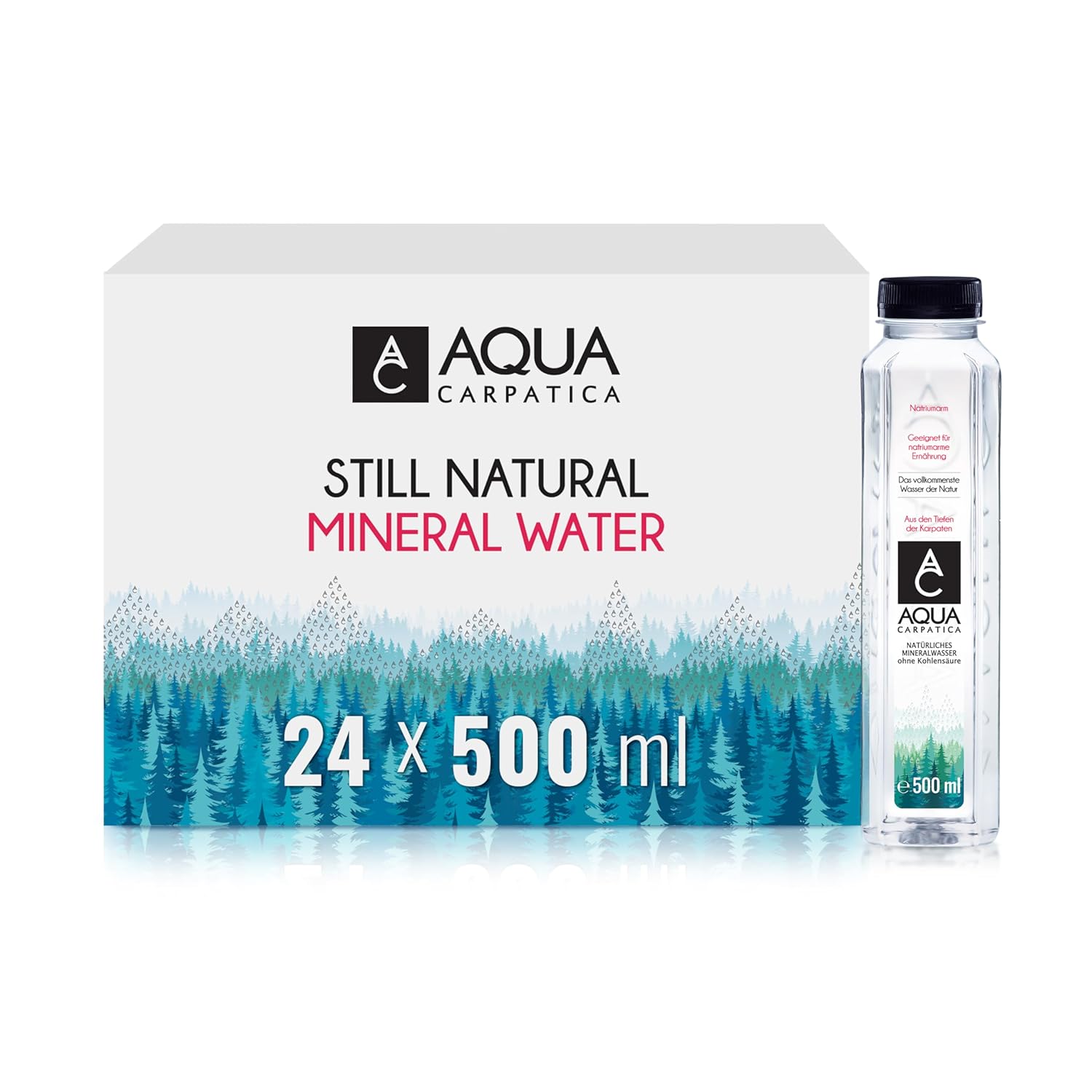 AQUA CARPATICA 1.5L x 12 (6x2) Still Water Premium Natürliches Mineralwasser, Mit Natürlichen Elektrolyten, 100% Recycelbar, BPA Frei, Ohne Kohlensäure, Perfekt für die Zubereitung von Babynahrung