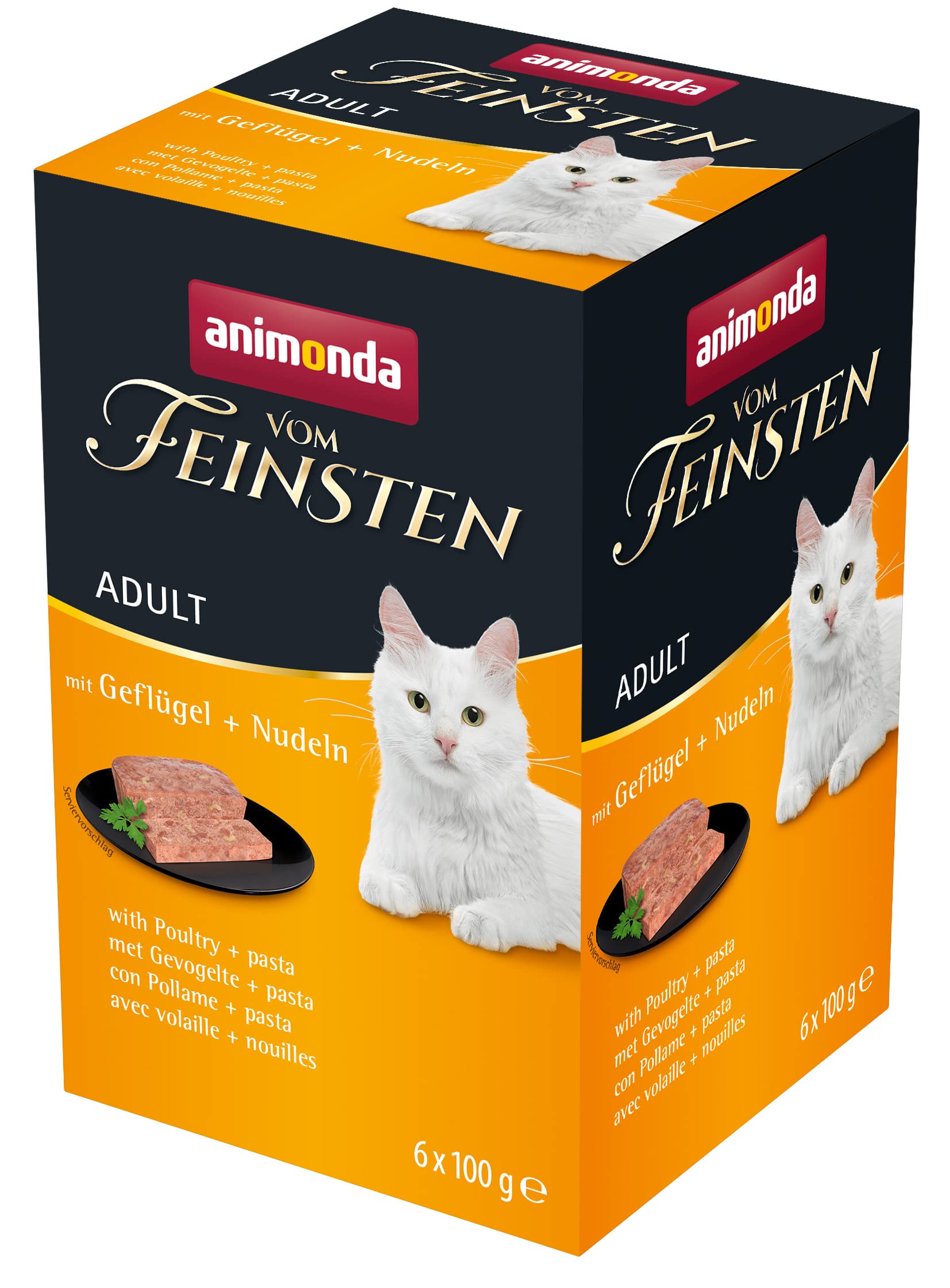 animonda Vom Feinsten Adult Vielfalt (32 x 100 g), Nassfutter für ausgewachsene Katzen, Katzenfutter ohne Getreide und Zucker, mit 100 % frischen, fleischlichen Zutaten