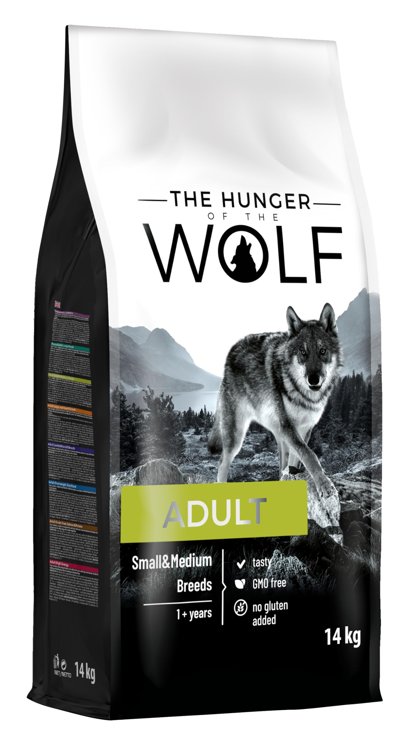 The Hunger of the Wolf Hundefutter für ausgewachsene Hunde großer und sehr großer Rassen, Trockenfutter mit Huhn gut für die Gelenkgesundheit - 14 kg