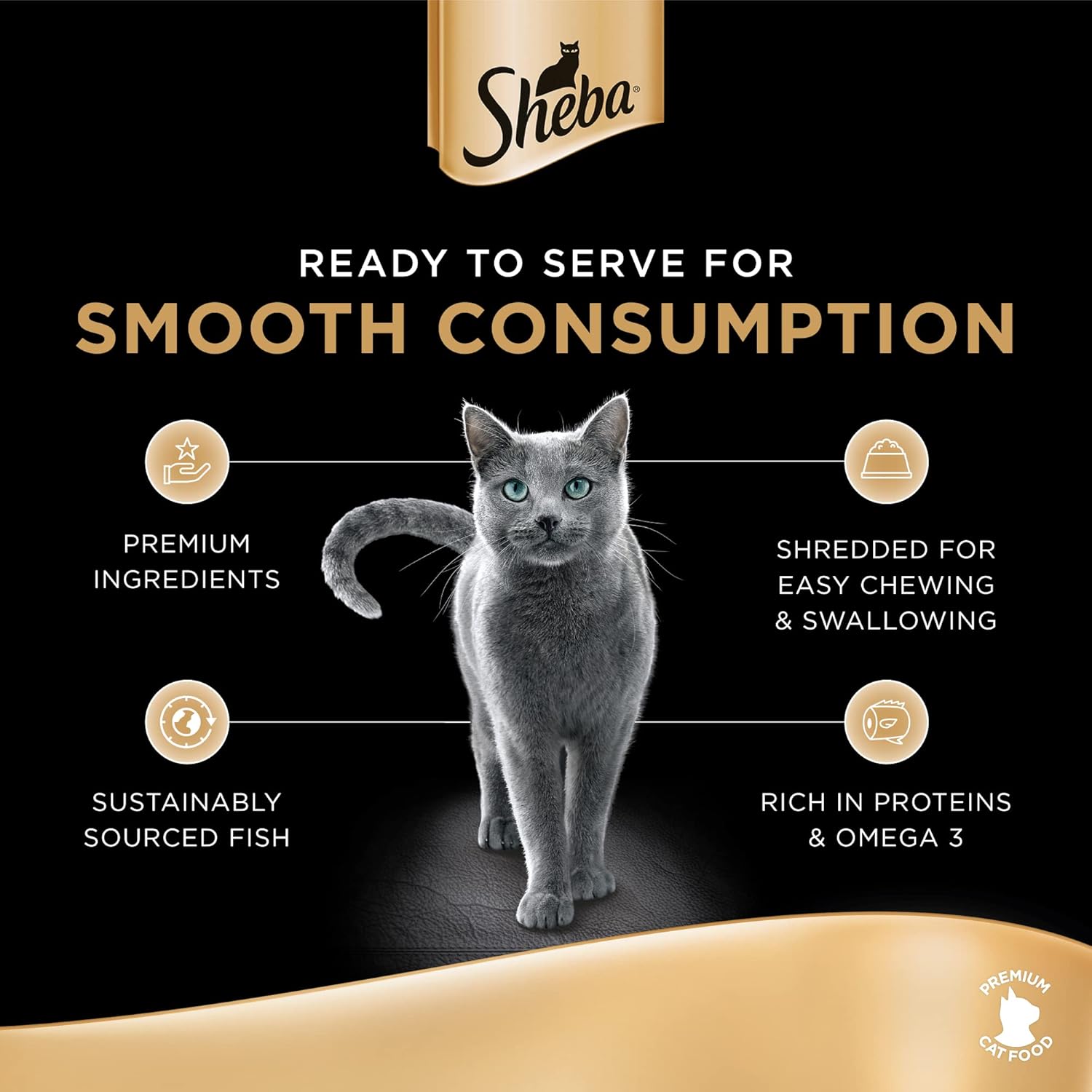 SHEBA Filets Adult Katzenfutter in Sauce mit Huhn 16 x 60g Schale
