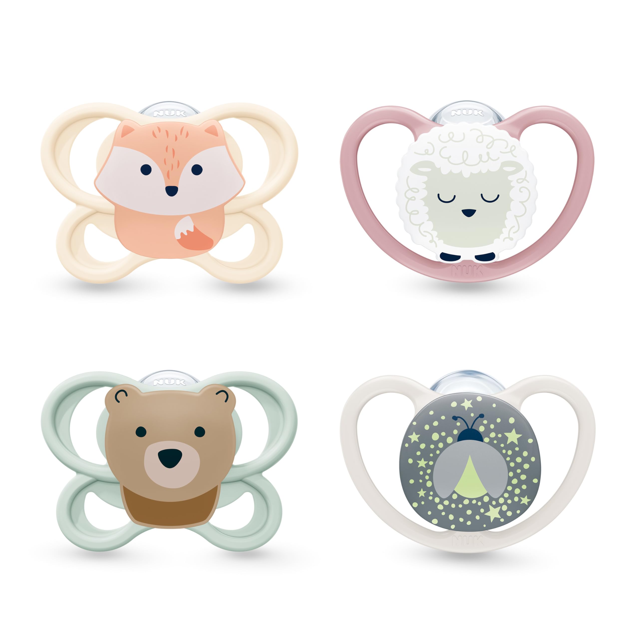 NUK Perfect Match Air Day & Night Baby-Schnuller | 0-6 Monate | Leuchtende Schnuller, die Luftzirkulation fördern & Speichelrash verhindern | 95% Baby-Akzeptanz** | Sortiert | 4 Stück