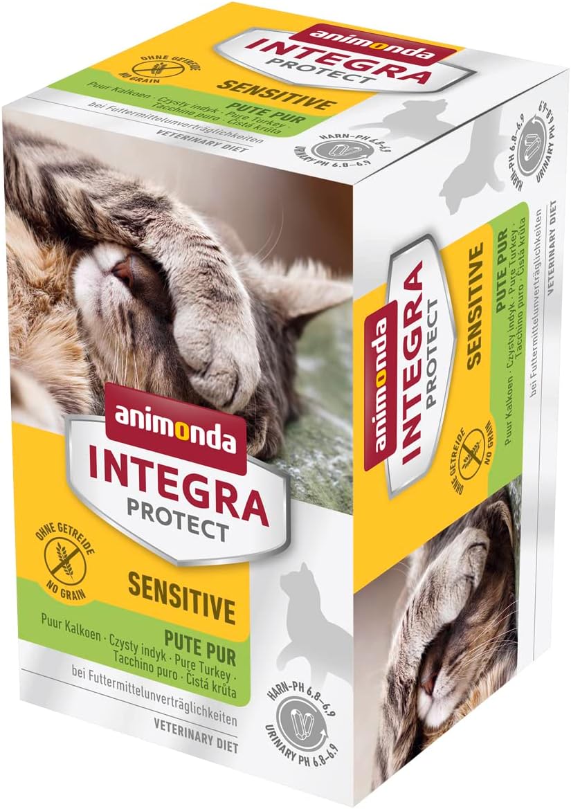 animonda INTEGRA PROTECT Sensitive Huhn Pur (16 x 100 g), Katzen Diätfutter bei Futtermittelallergie, sensitives Katzenfutter für allergische Katzen, Katzennassfutter ohne Getreide