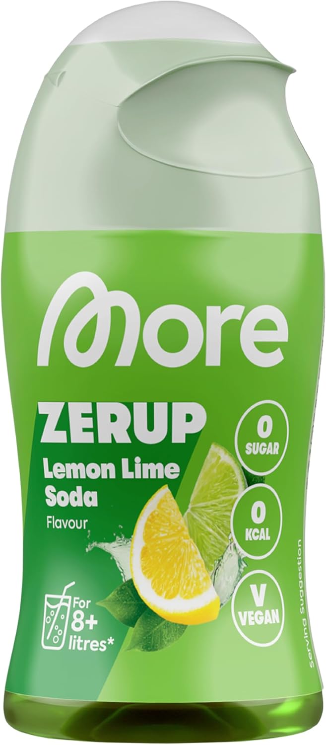 MORE Zerup, Peach Iced Tea, 65 ml, für bis zu 8 l Fertiggetränk, zuckerfreier Sirup mit u.a. echten Fruchtextrakten, vegan, zero Kalorien - made in Germany