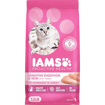 IAMS Proactive Adult Skin Dry Cat Food with Turkey, 13 lb. Bag