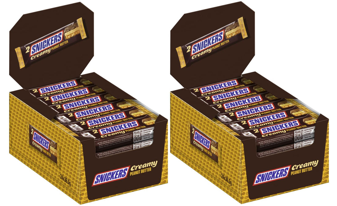 Snickers Creamy Peanut Butter, Schokolade Großpackung, Milchschokolade, Doppelriegel, 24 x 36,5g