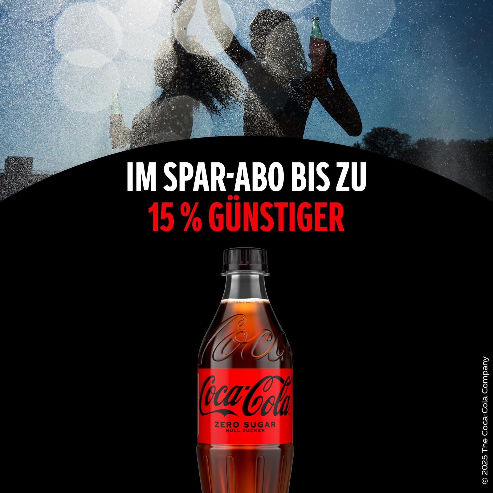 Coca-Cola Zero Sugar - koffeinhaltiges Erfrischungsgetränk mit originalem Coca-Cola-Geschmack - null Zucker und ohne Kalorien - in stylischen Einweg Flaschen (12 x 500 ml)