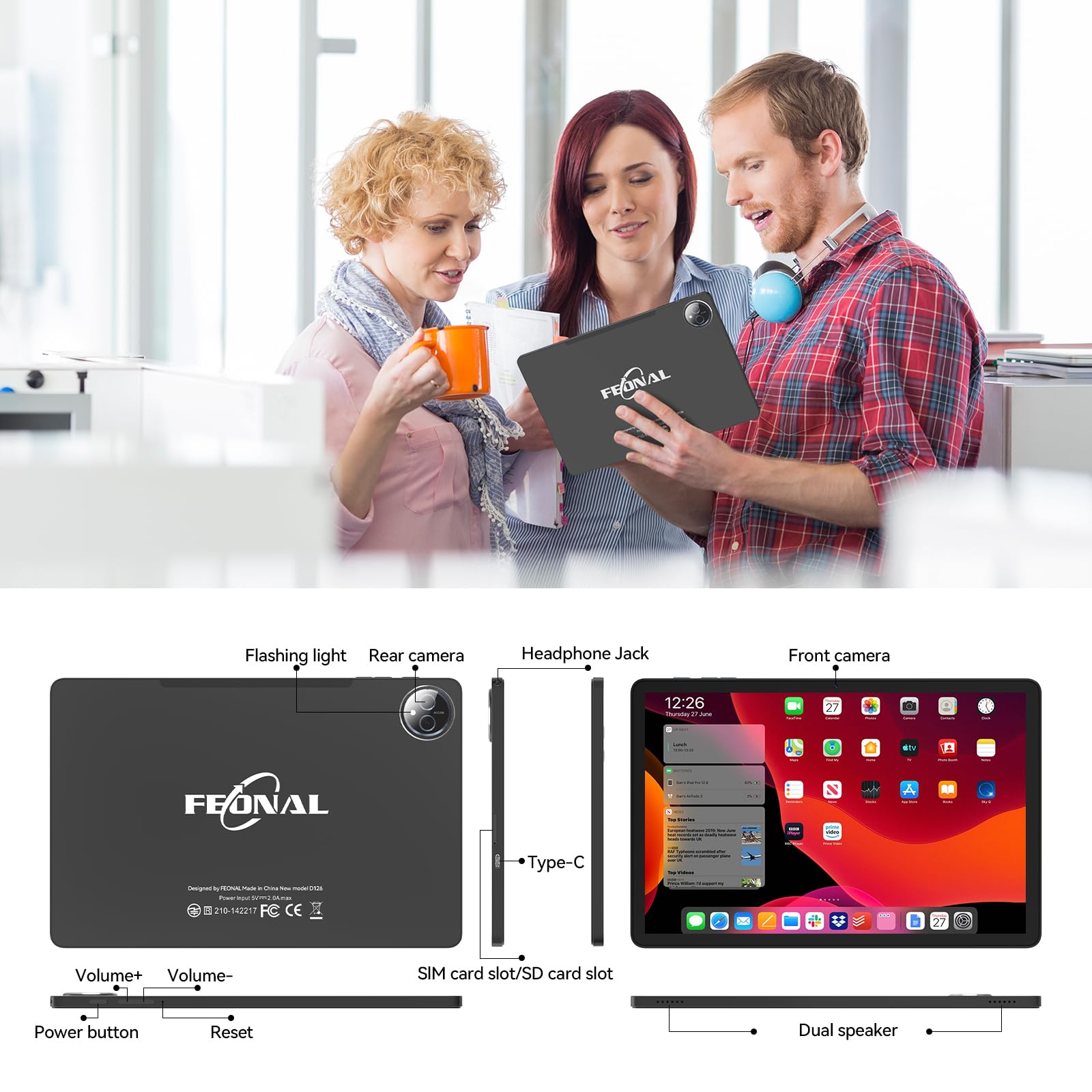 Tablet 11 inch Android 16 Tablet, 2026 Latest Update 128GB ROM 20GB RAM, 4G LTE Tablets, 5G WiFi+Cellular, Octa-Core MTK8786, 13+8 MP Rear and Front Camera,Incell FHD Screen, T-Mobile SIM Card Support