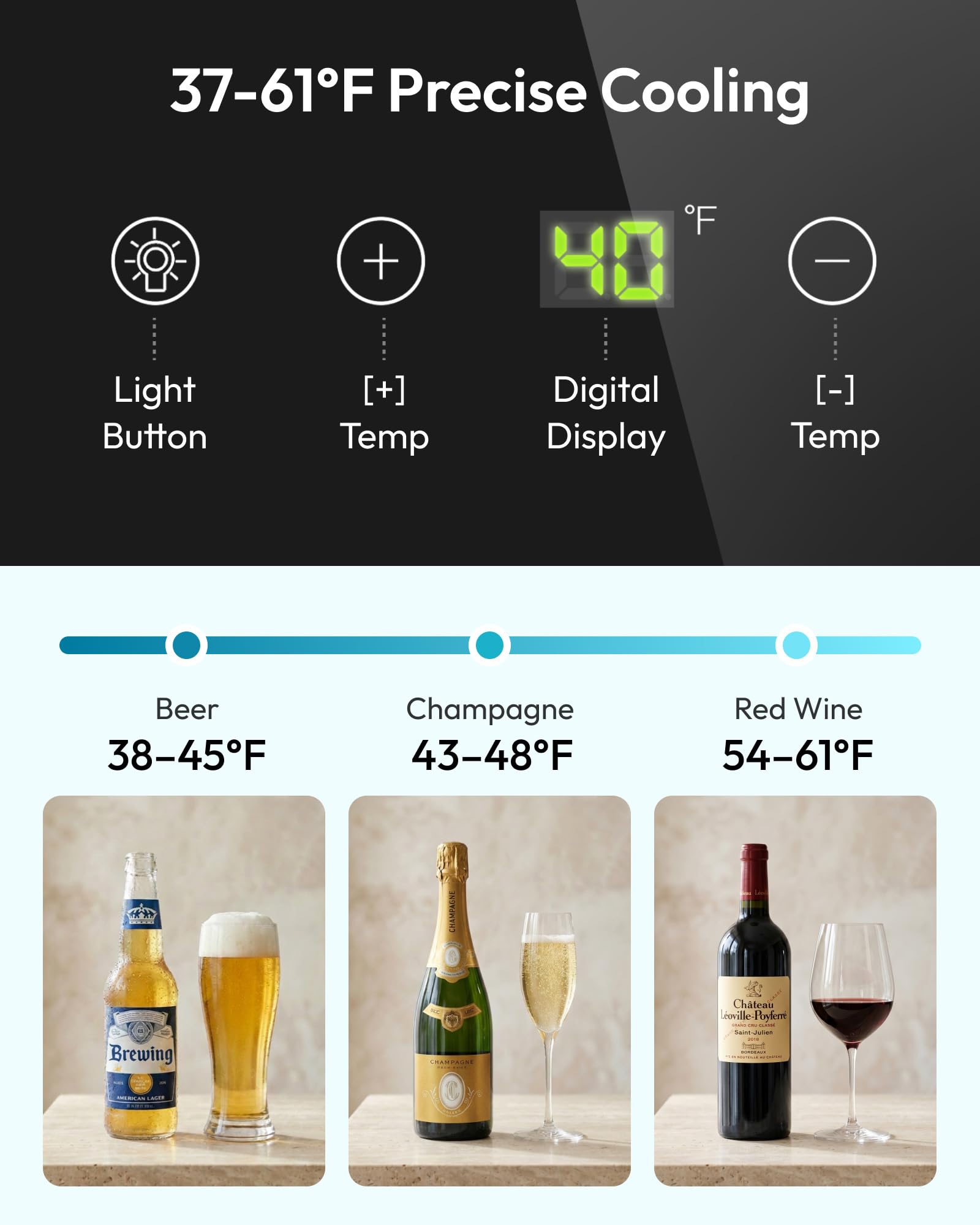 EUHOMY 25 bottle Wine Cooler Refrigerator, Freestanding Compressor Wine Fridge with Adjustable Temperature and Digital Control, Mini Fridge with Glass Door for Red White Wine, Beer, Black