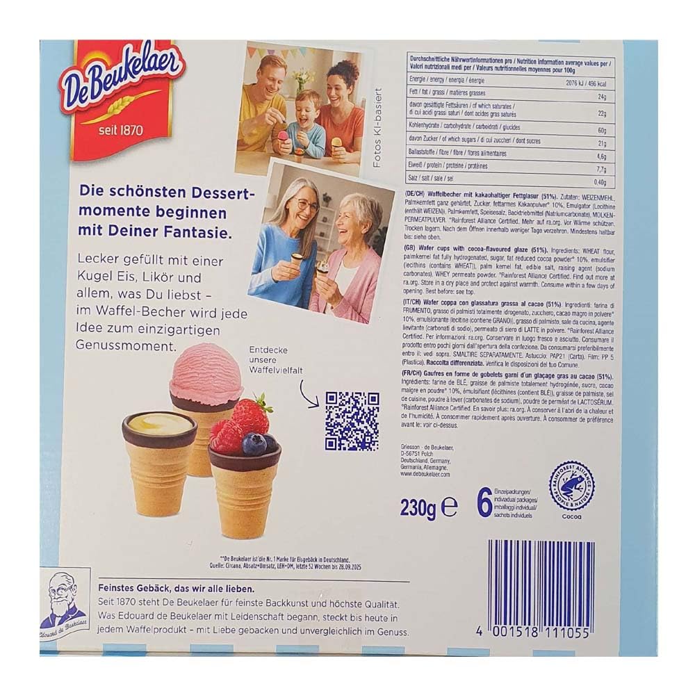 Tekrum Waffel-Becher 60St/230g