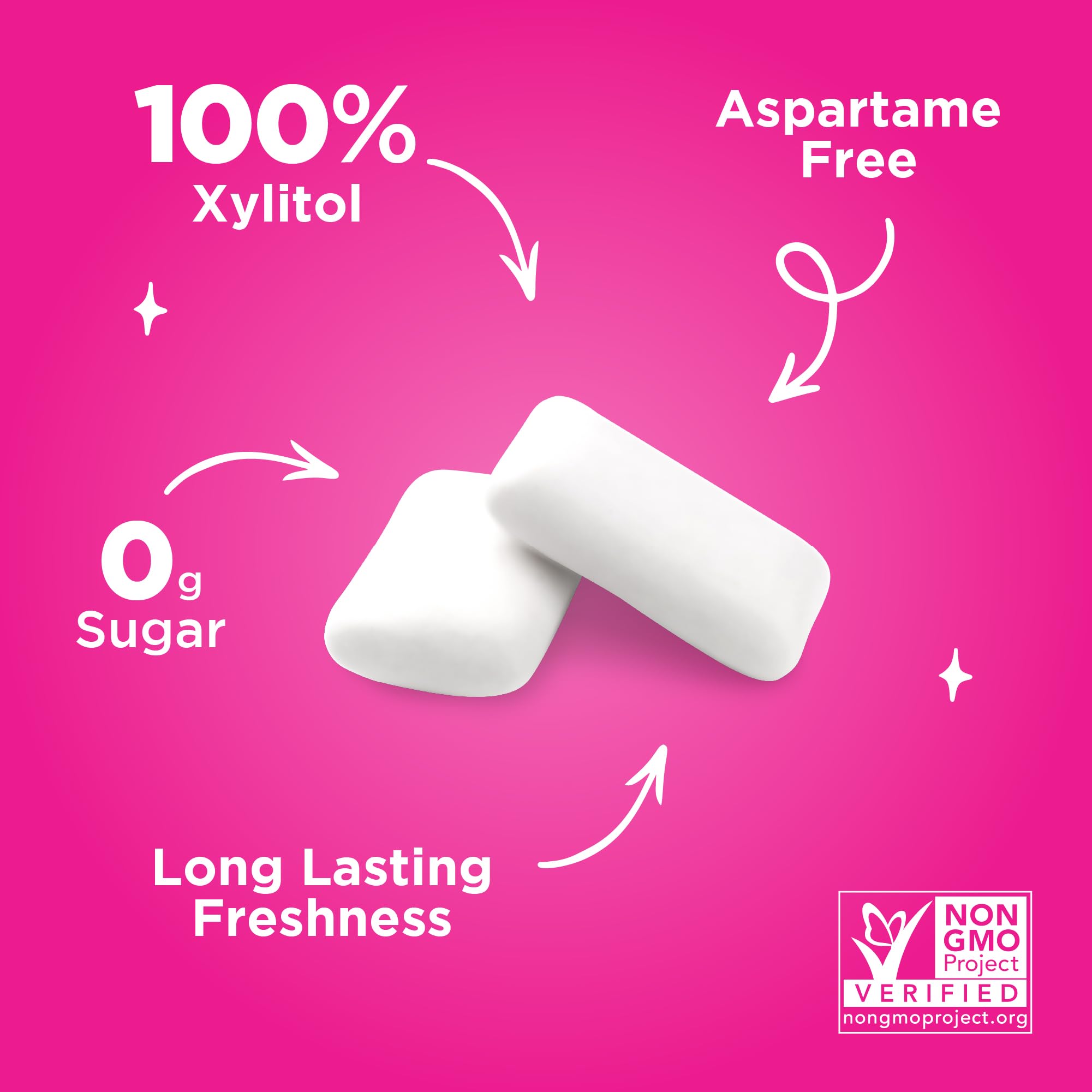 PUR Gum | Zuckerfreier Kaugummi | Mit Xylit | Vegan, Aspartamfrei & Glutenfrei | Natürlicher Kaugummi Mit Spearmint-Geschmack, 55 Stück (3er Pack)