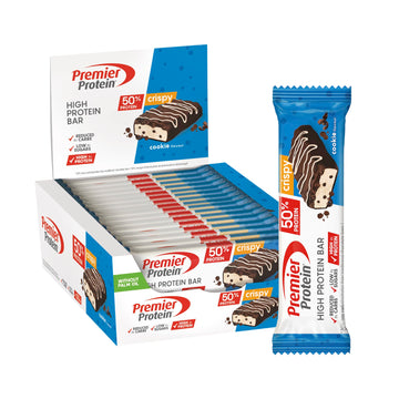 Premier Protein - High Protein Bar 50% - Double Chocolate Cookie - 16x40g - Zuckerarm - Kohlenhydratarm - palmölfrei
