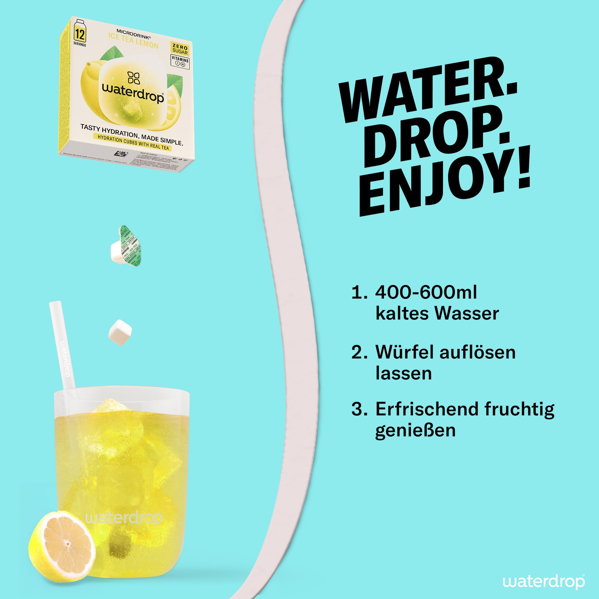 waterdrop® Beeren & Früchte Set – 48 Waterdrop Würfel in 4 verschiedenen Sorten – Zuckerfreier Durstlöscher & Alternative zu Getränkesirup und Geschmackspulver – Flavour Drops im Wasser auflösen