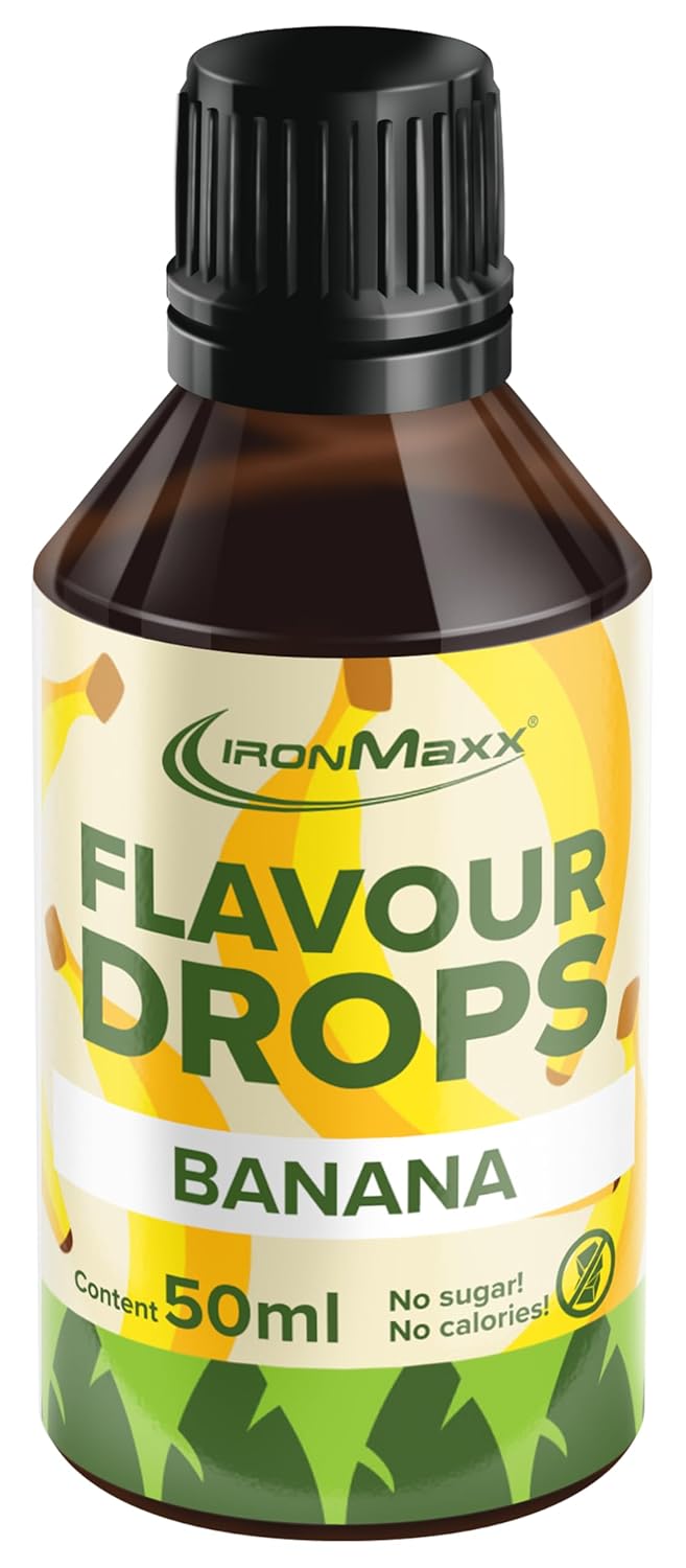 IronMaxx Flavour Drops - Vanilla 50ml | kalorienfrei & zuckerfrei | vegane Aromatropfen zum süßen von Lebensmitteln | praktischer Tropfer-Verschluss