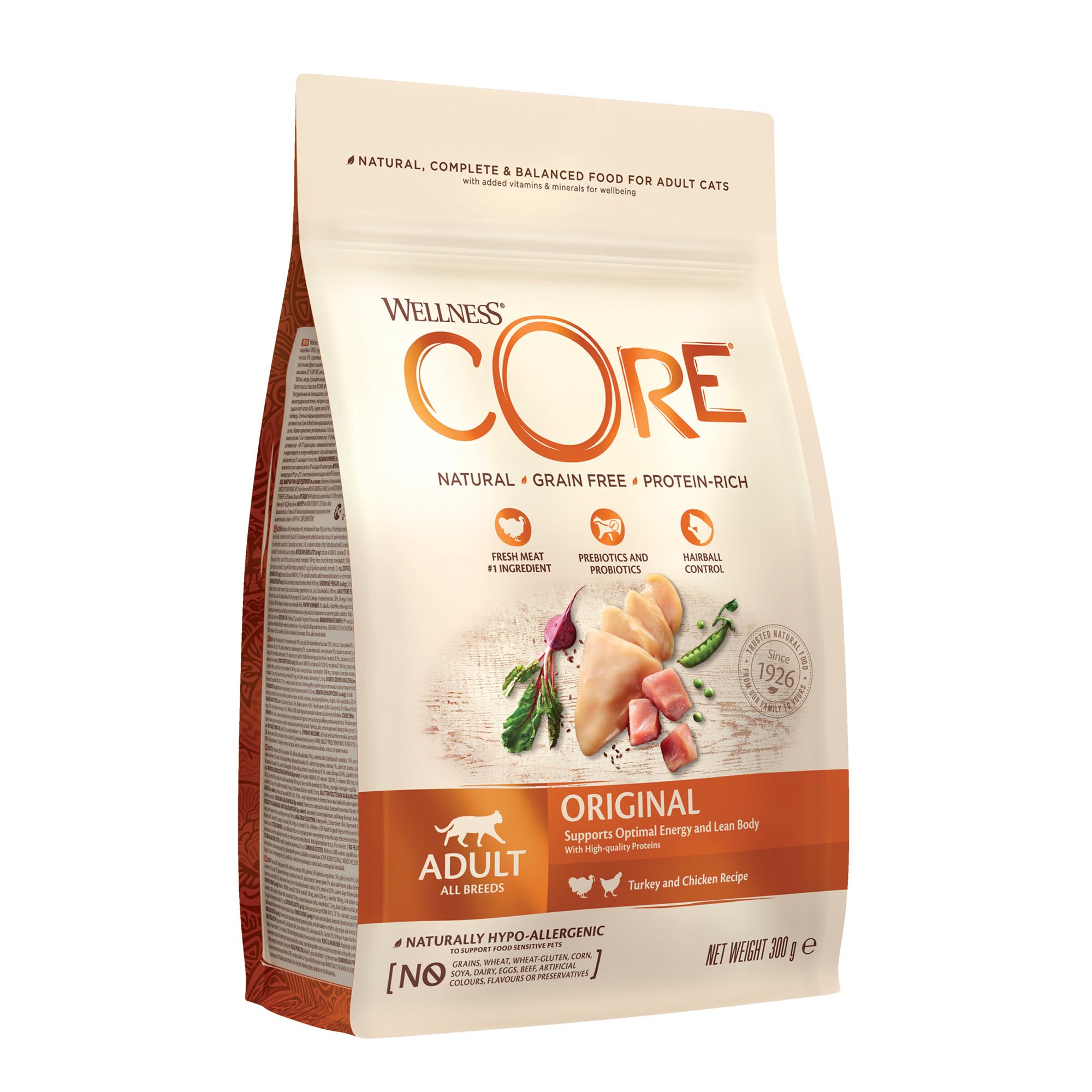 Wellness CORE Sterilised Ocean 4 kg, Lachs – Katzenfutter Trocken für sterilisierte Katzen, getreidefrei, natürlich, hypoallergen, proteinreich, unterstützt gesunde Haut und glänzendes Fell