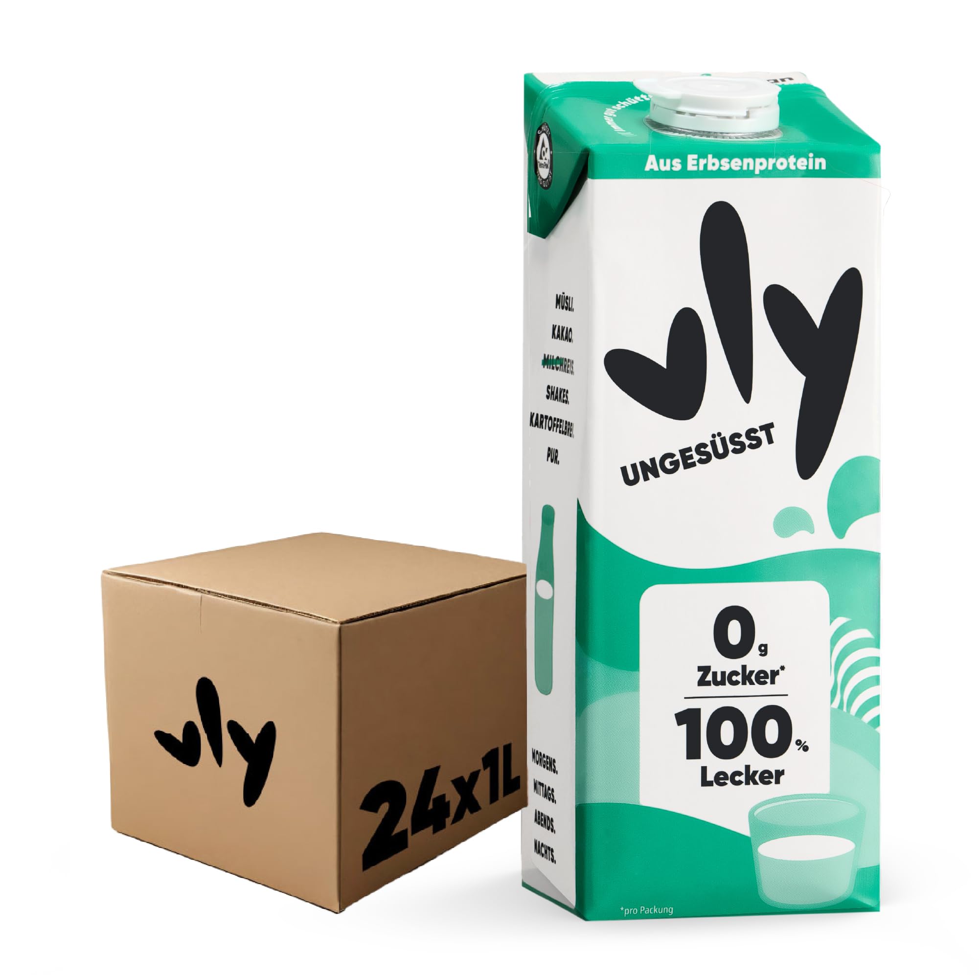 vly BARISTA - Die vegane Milchalternative aus Erbsenprotein | Cremiger Schaum | Reich an Ballaststoffen, Calcium, Vitaminen & Protein | Laktosefrei, Glutenfrei, Zuckerarm, Pflanzlich - 16x1L