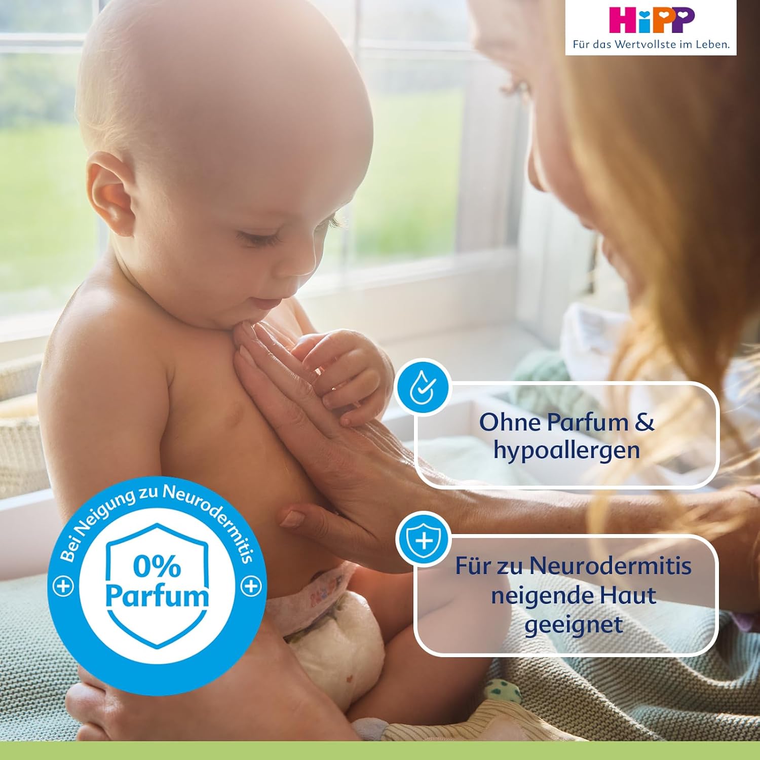 HiPP Soft & Pur Feuchttücher, 864 Stück (18 x 48), hochverträglich, 99,9 % Wasser, ohne Parfum, ideal für trockene, hochsensible Babyhaut, auch bei Neurodermitis-Neigung