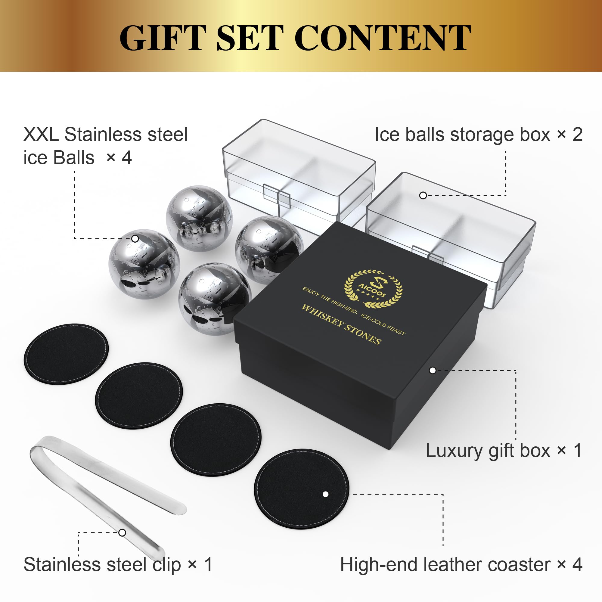 Geschenke für Männer Vatertagsgeschenke - Bullet Eiswürfel Edelstahl Wiederverwendbare Metall Whisky Steine für Jahrestag Und Geburtstag Personalisierte Geschenk für Ihn Ehemann Papa Freund (8Stück)