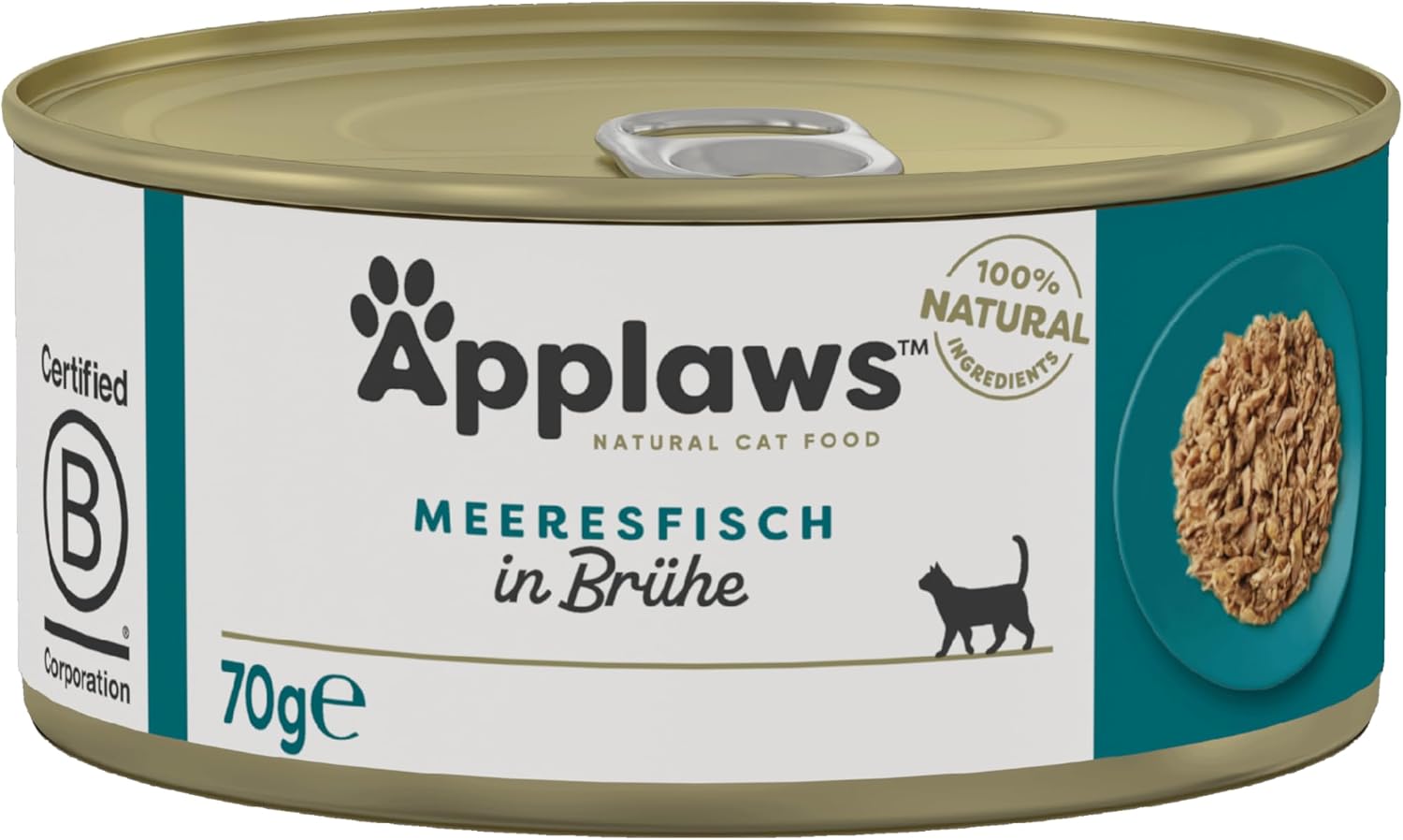 Applaws 100% Natural Thunfischfilet Nassfutter in Brühe für ausgewachsene Katzen - 24 x 70g Dosen