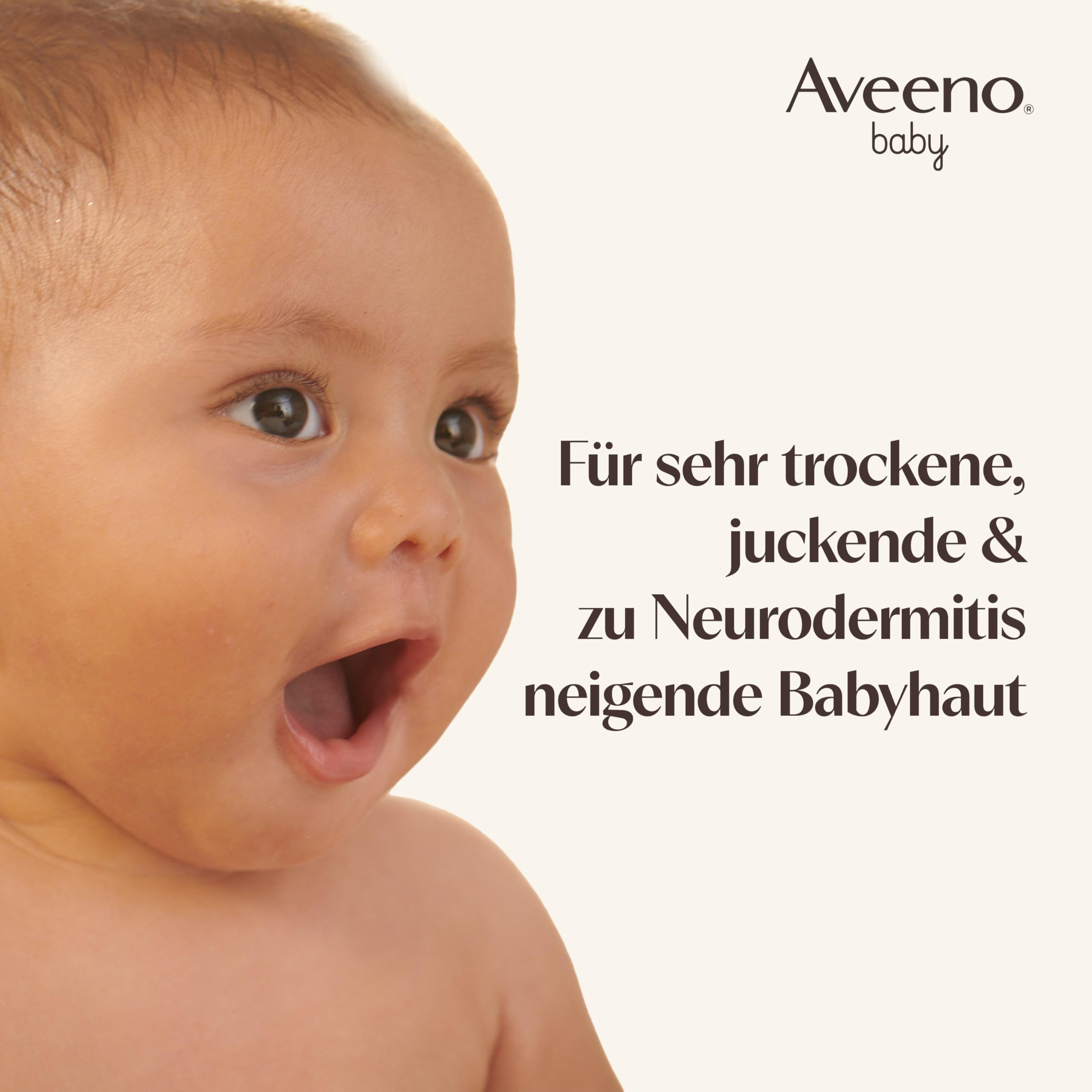 Aveeno® baby dermexa Emollientien Creme mit präbiotischem Hafermehl, Ceramiden & Panthenol für sehr trockene, juckende und zu Neurodermitis neigende Haut, 150 ml