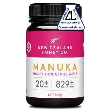New Zealand Honey Co. Manuka Honig MGO 829+ / UMF 20+ | Aktiv und Roh - Hergestellt in Neuseeland - Zertifiziertem Methylglyoxal Gehalt - 250g - Raw Honey - Rohhonig