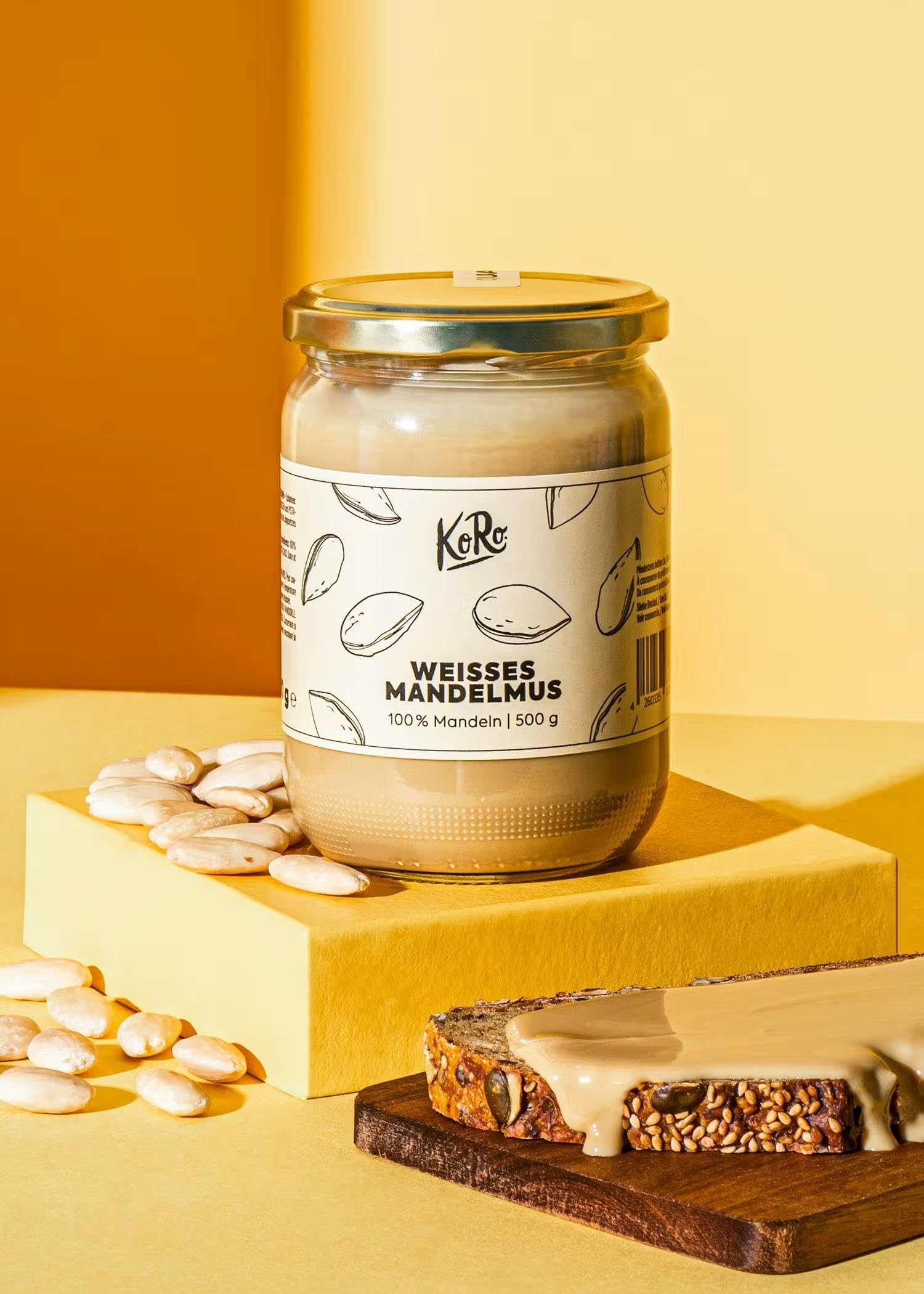 KoRo - Weißes Mandelmus 2 x 500 g - Nussmus ohne Zusatz von Zucker und Palmöl - 100% Mandeln - Unvergleichbar cremig - Vegan - Proteinquelle