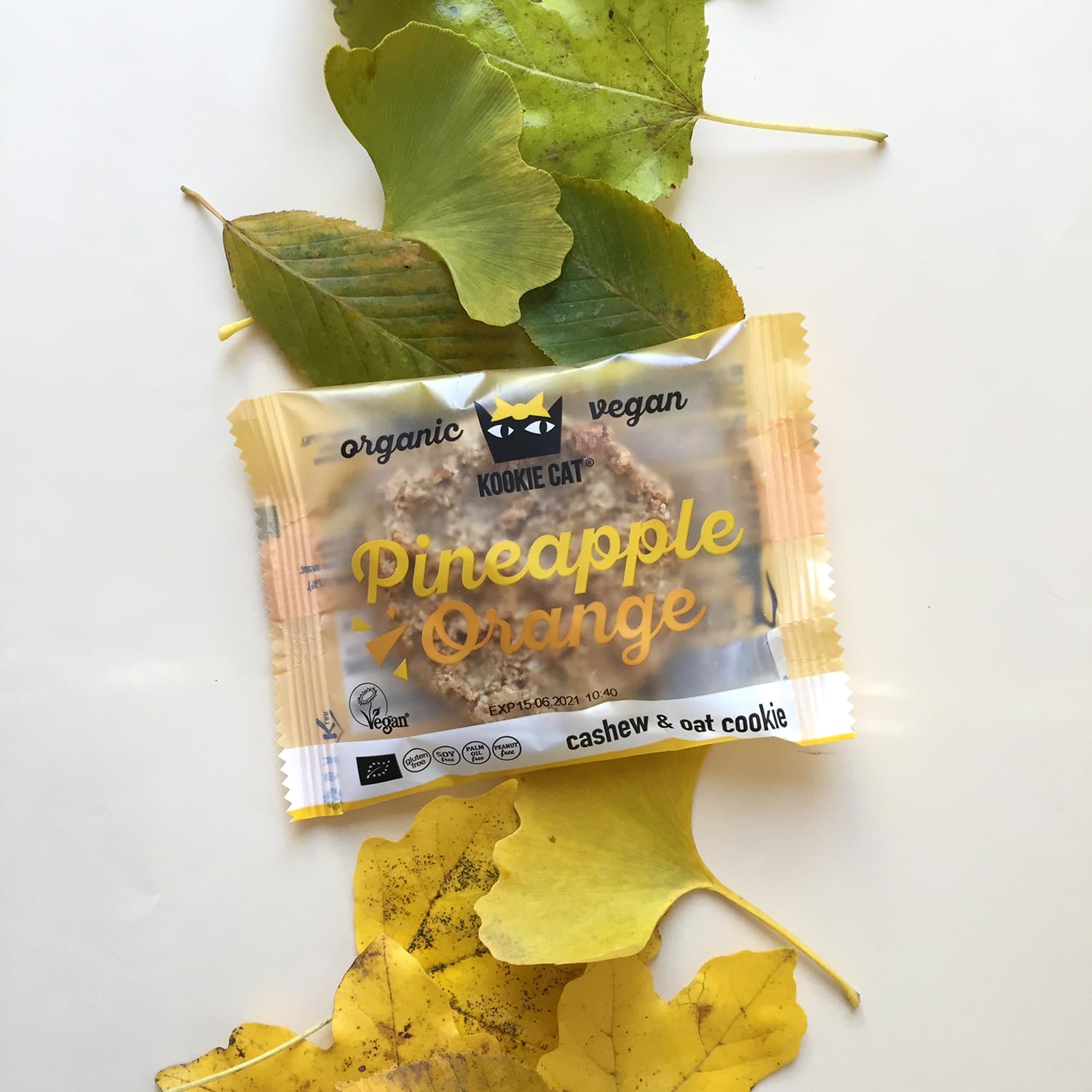 Kookie Cat Vanille Schokochip - Vegane Cookies Einzeln Verpackt, Glutenfrei, Sojafrei, Bio, Cashew & Hafer - 12 X 50g Multipack