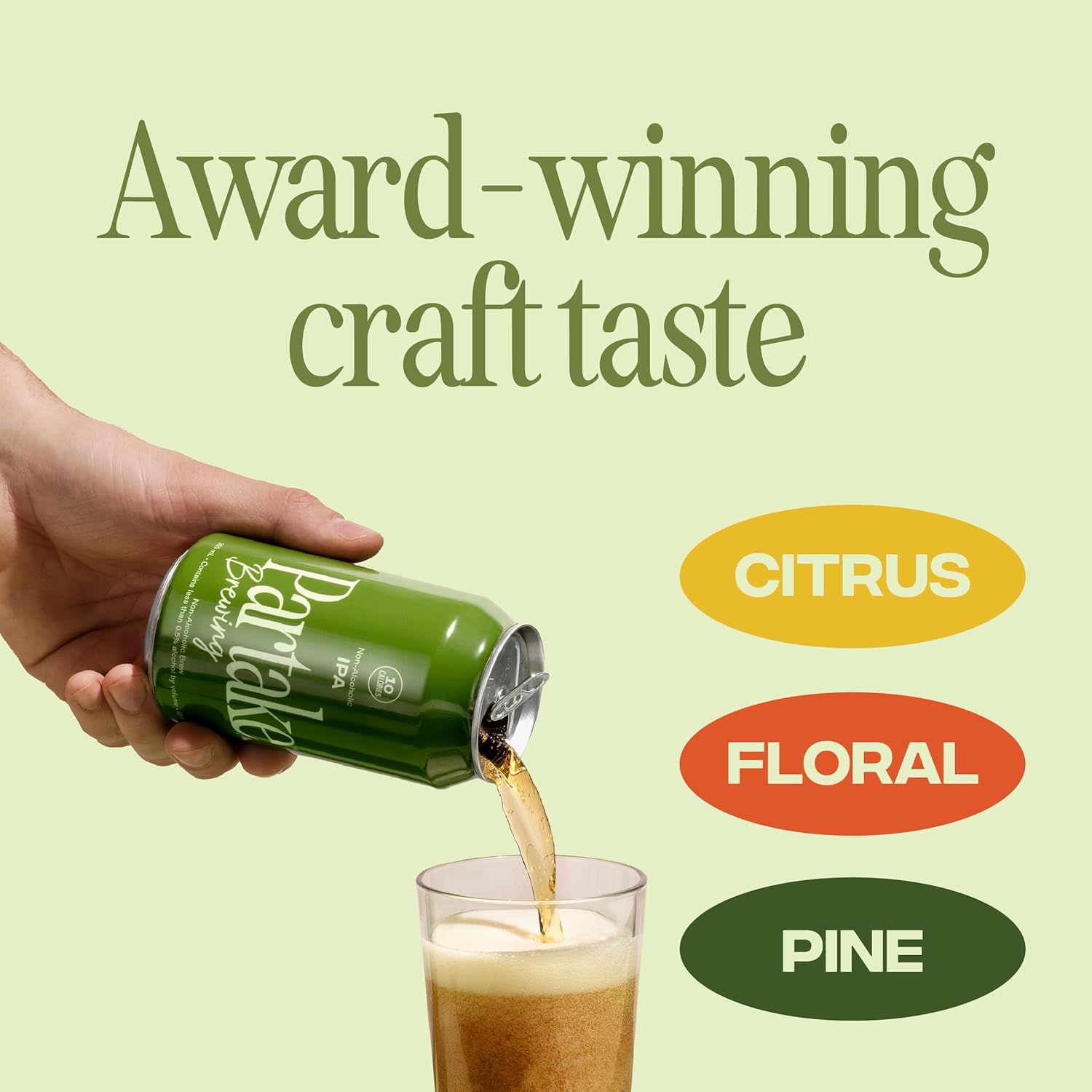 Partake Brewing Craft Non-Alcoholic Beer, IPA 12 Pack x 12 Fl Oz Cans - Low Calorie & Carb, No Sugar, All-Natural Ingredients - Award-Winning Taste, Non-Alcoholic Beer Without the Empty Calories