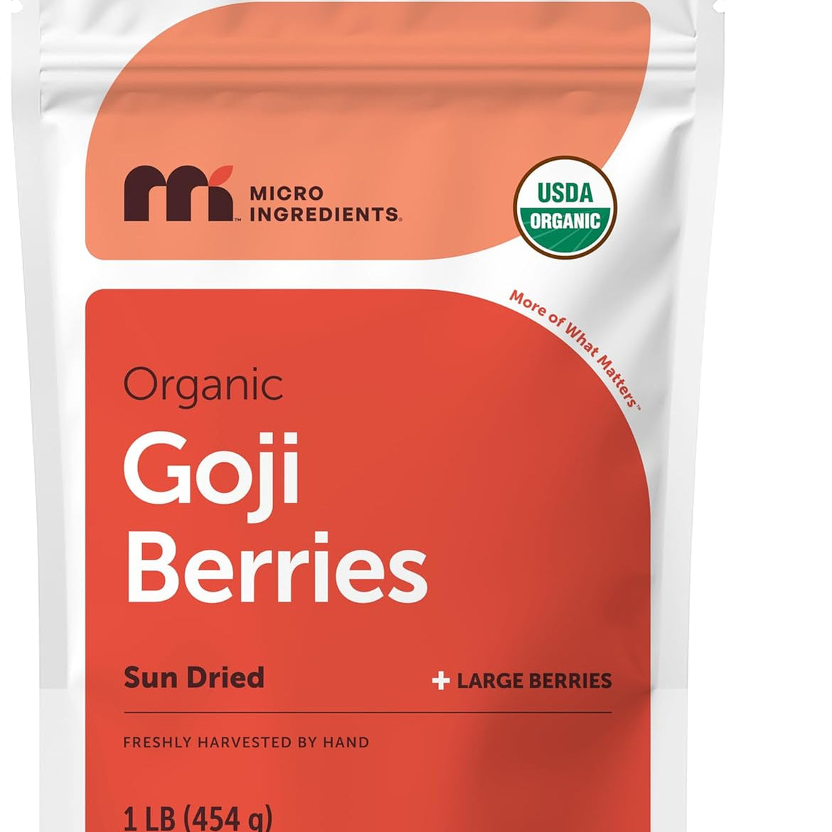 Micro Ingredients Organic Goji Berries 2lbs (32oz) | Large Whole Sun-Dried Berries | Raw Superfood Wolfberries | Natural Flavor for Trail Mix, Juice, & Tea | Sulfate Free, Vegan Friendly, Non-GMO