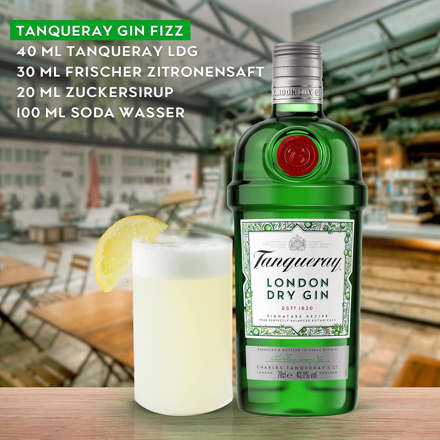 Tanqueray London Dry Gin | aromatischer Gin | 4-fach destilliert auf englischem Boden | 43,1% vol | 1000ml Einzelflasche