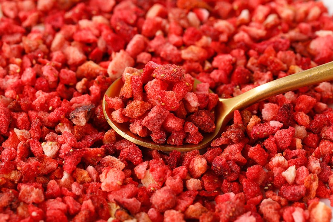 Premium Freeze Dried Strawberries Pieces 6.5 Oz/185g,Frozen Dried Strawberry,100% Natural & No Additives.