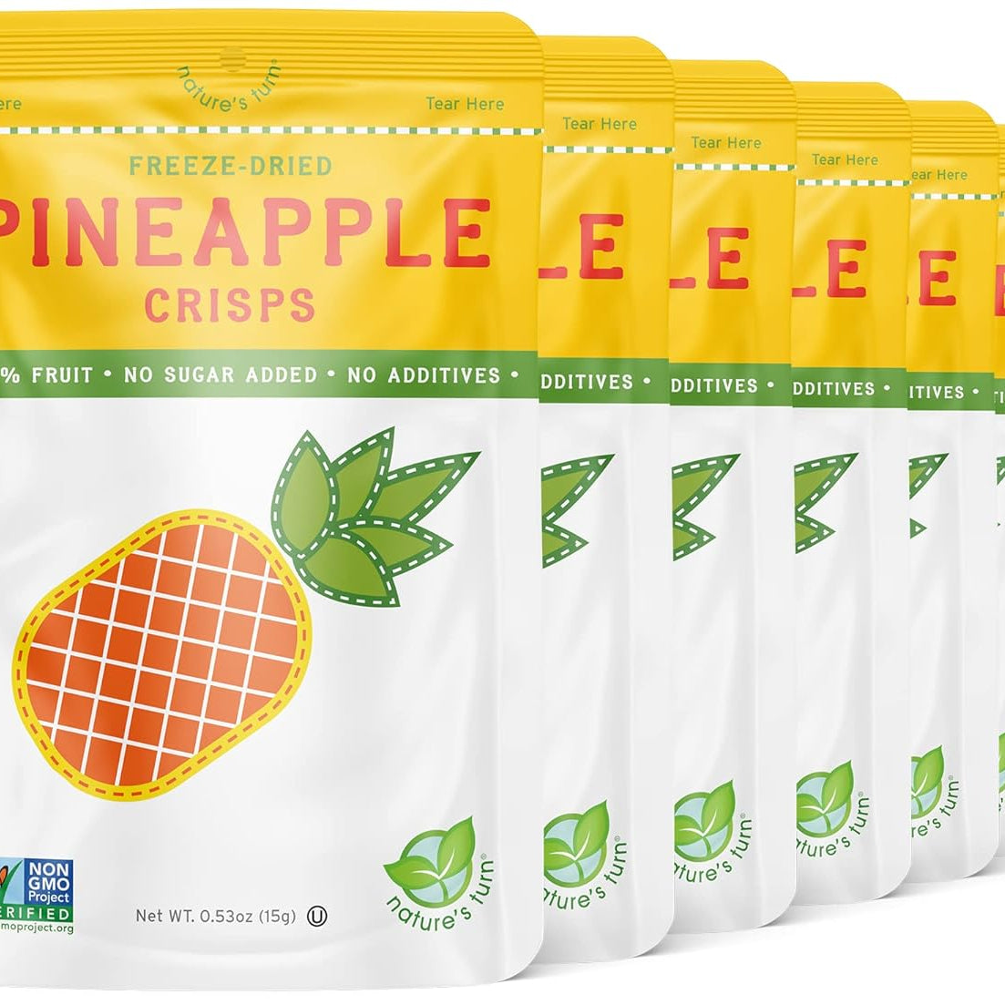 Nature’s Turn Freeze-Dried Strawberry Crisps – Healthy, Gluten-Free, Crispy & Delicious, Plant-Based Snack, Ideal for Cereal, Smoothies, School Lunches, & On-the-Go, Bags of 12 (0.53 oz Each)