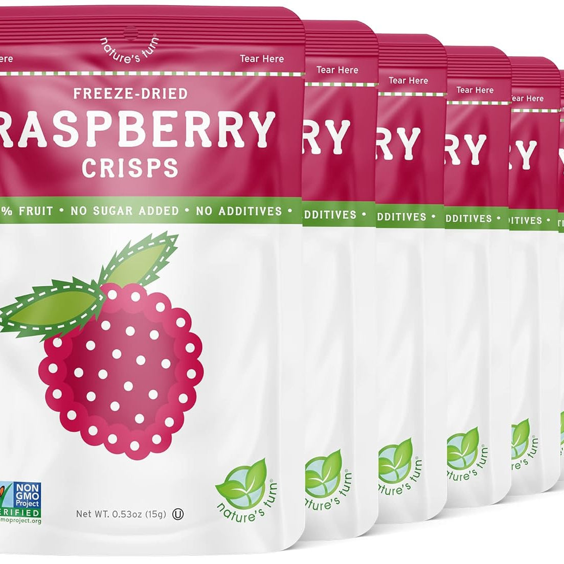 Nature’s Turn Freeze-Dried Strawberry Crisps – Healthy, Gluten-Free, Crispy & Delicious, Plant-Based Snack, Ideal for Cereal, Smoothies, School Lunches, & On-the-Go, Bags of 12 (0.53 oz Each)