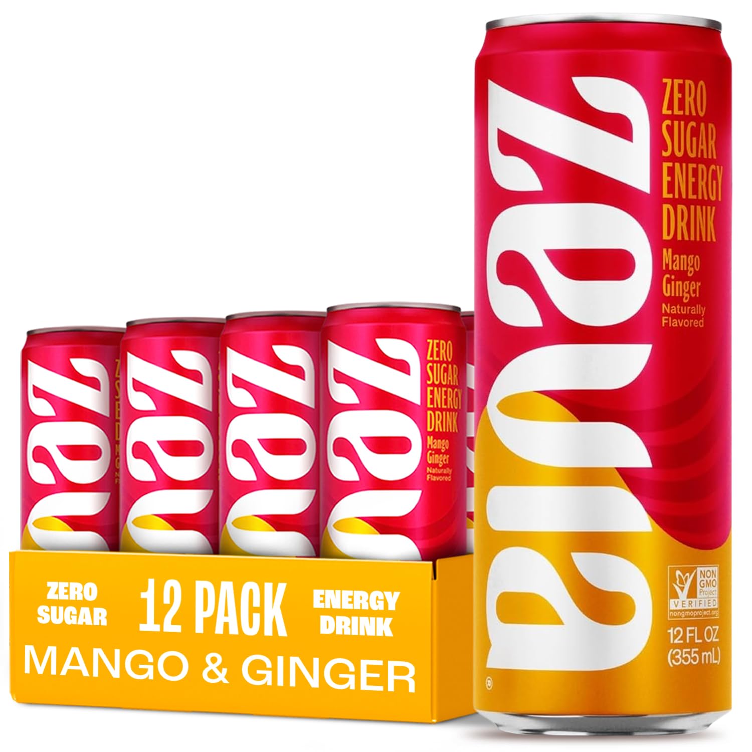 Zevia Zero Sugar Energy Drink, Classic Variety Pack, 12 oz Cans (12-Pack) – Naturally Sweetened, Non-GMO Project Verified, Gluten-Free, Vegan
