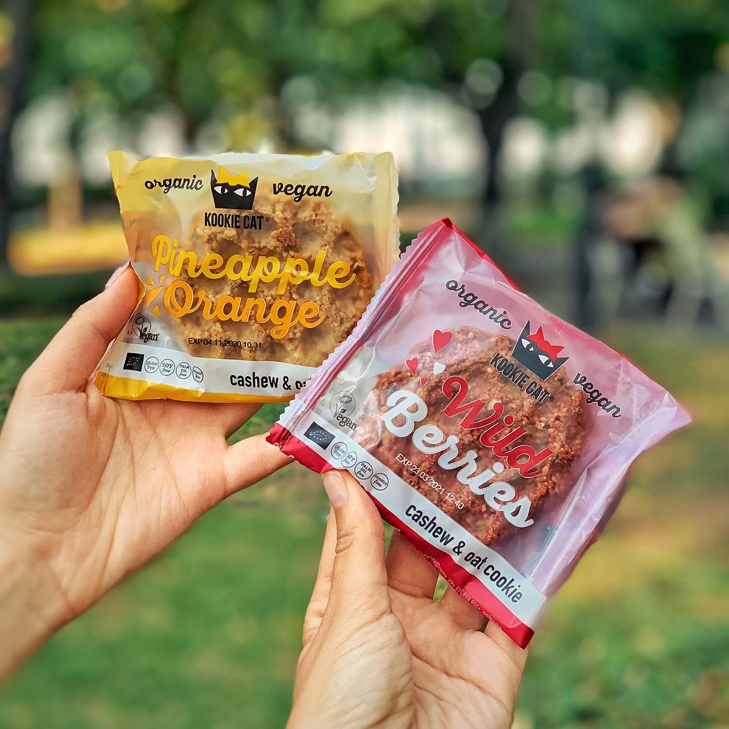 Kookie Cat Vanille Schokochip - Vegane Cookies Einzeln Verpackt, Glutenfrei, Sojafrei, Bio, Cashew & Hafer - 12 X 50g Multipack