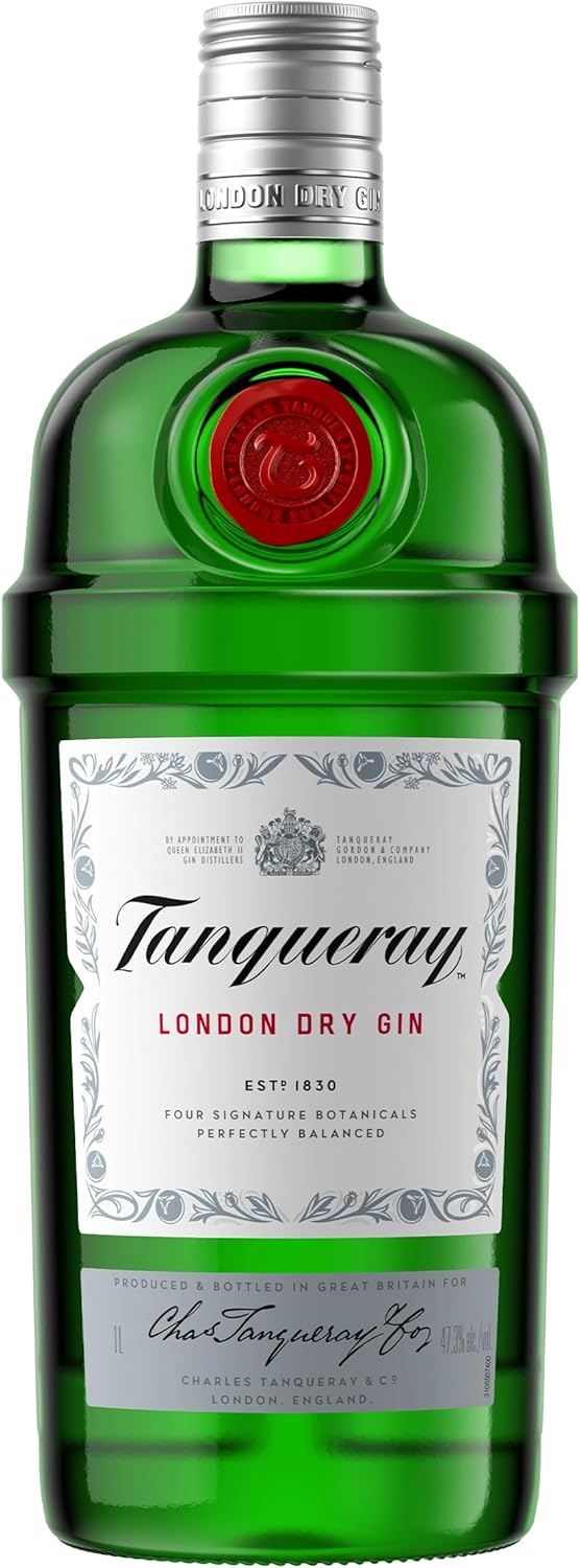 Tanqueray London Dry Gin | aromatischer Gin | 4-fach destilliert auf englischem Boden | 43,1% vol | 1000ml Einzelflasche