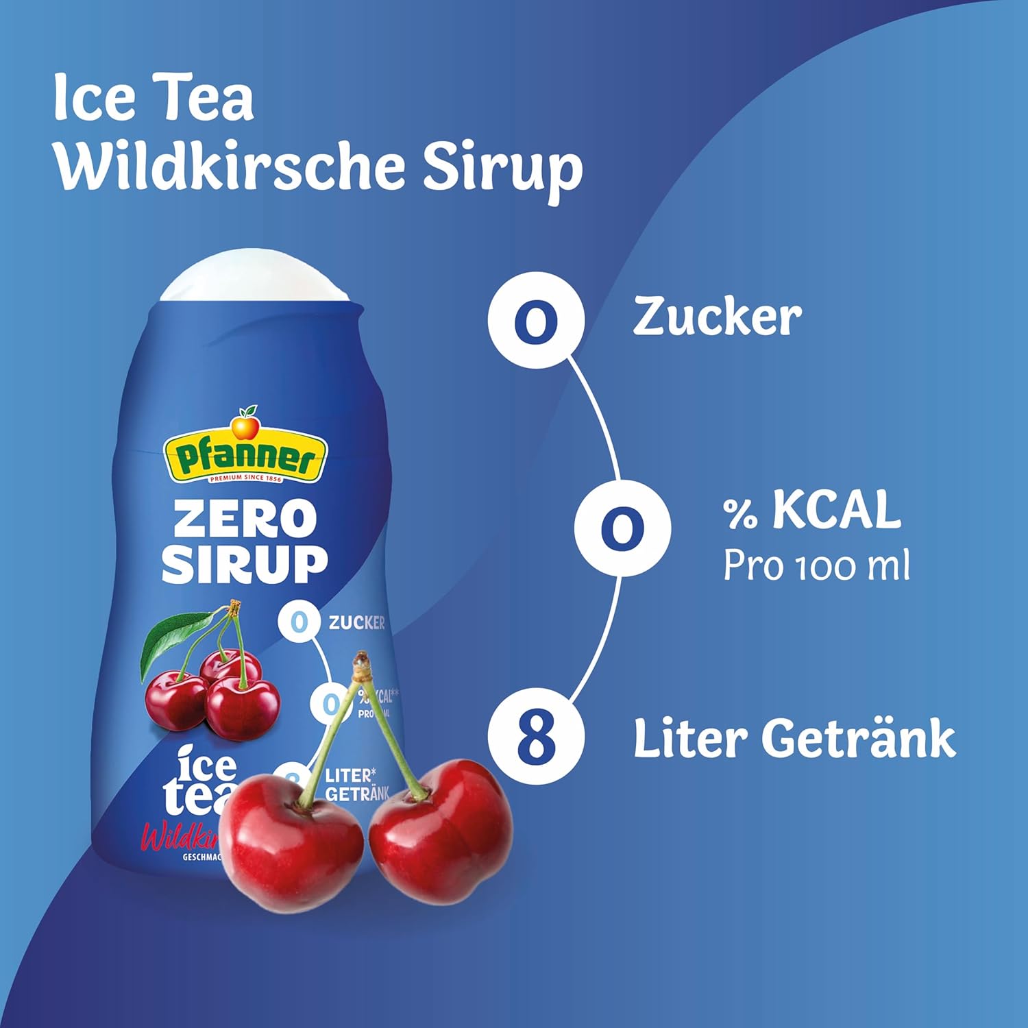 Pfanner Zero Sirup Ice Tea Pfirsich (1 x 57 ml) – Zuckerfreier Getränkesirup für 8 L Eistee – kalorienfrei & ohne Zucker – Pfanner Eistee Geschmack