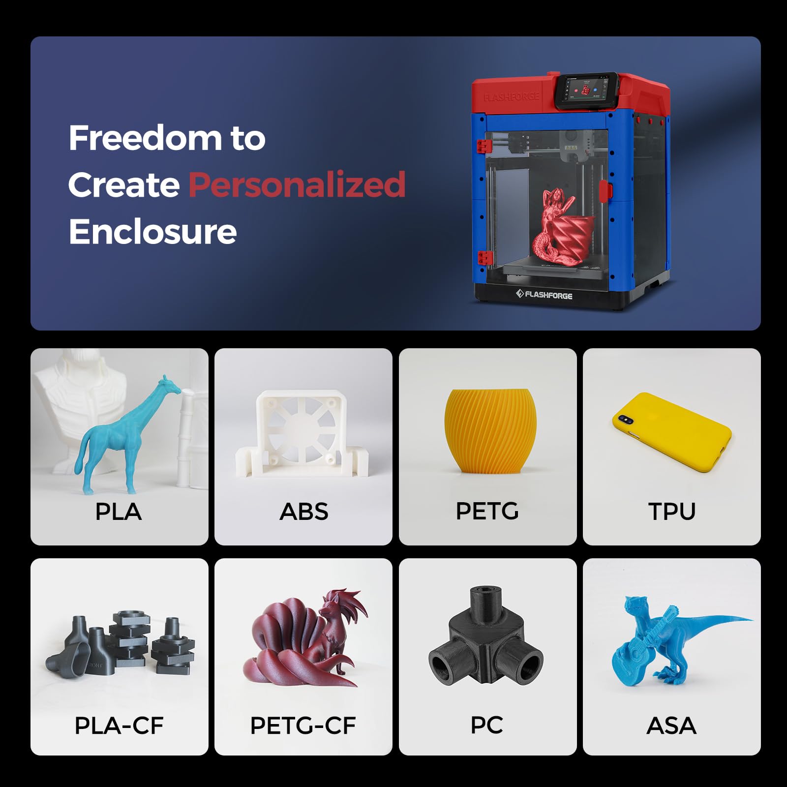FLASHFORGE AD5X 3D Printer,Multi-Color Printing, 220x220x220mm Build Volume