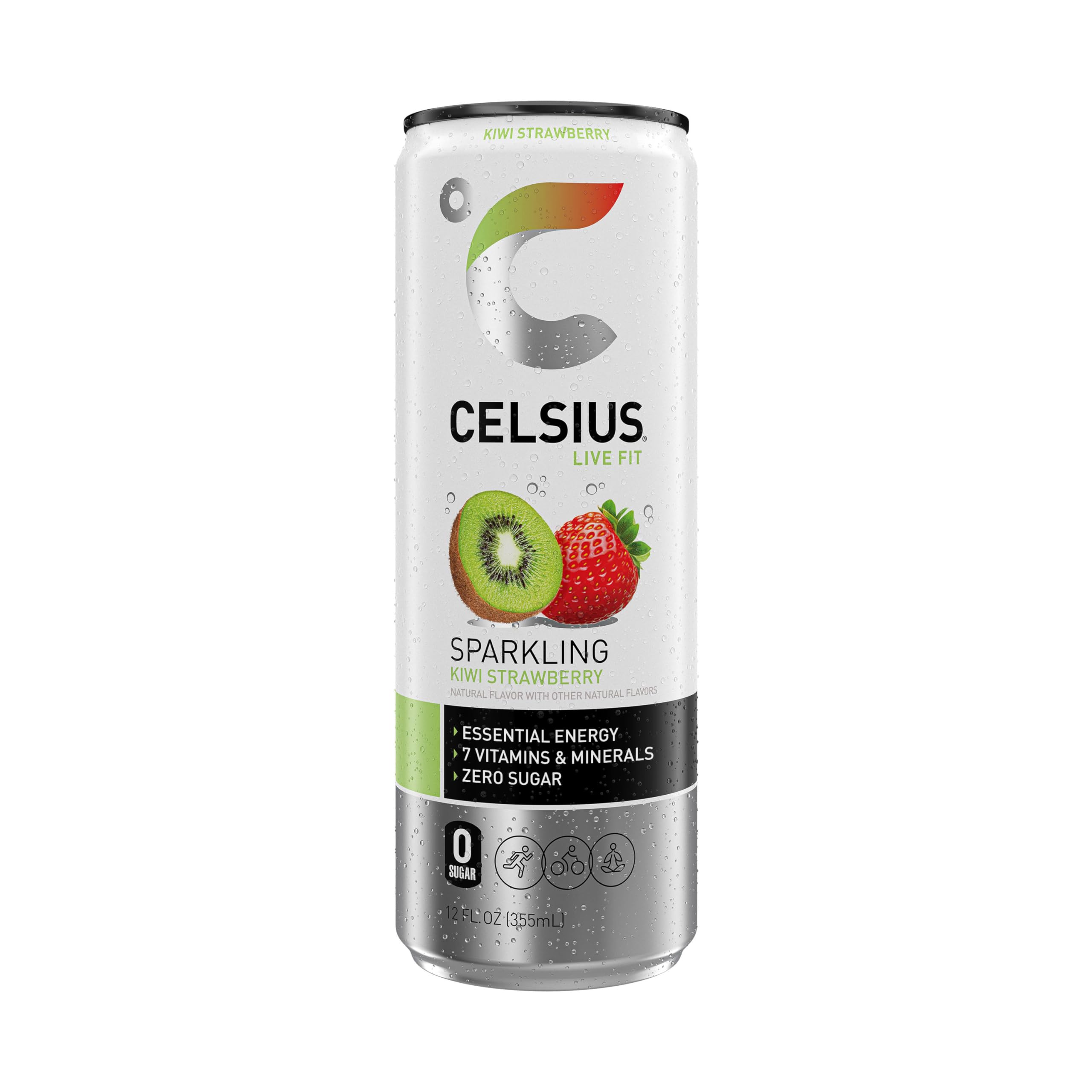 CELSIUS Sparkling Kiwi Guava, Functional Essential Energy Drink 12 Fl Oz (Pack of 12)