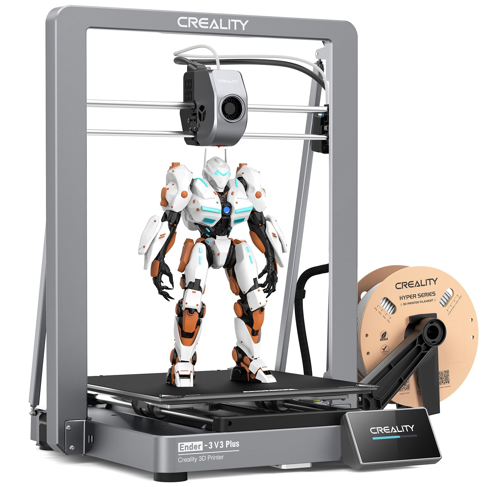 Creality Ender-3 V3 KE 3D Printer, 500 mm/s High-Speed Printing with Auto-Leveling, Sprite Direct Extruder Supports 300℃ Printing, Ultra-Smooth and Stable, 220×220×250 mm Print Volume