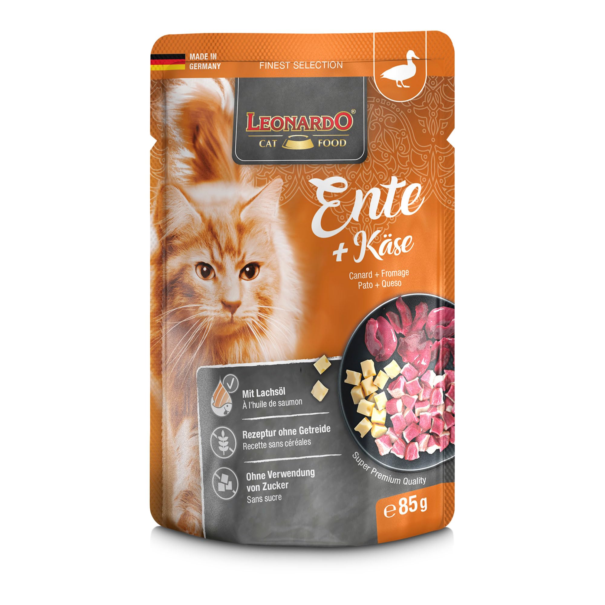 LEONARDO Frischebeutel [16x85g Kaninchen + Cranberries] | Getreidefreies Nassfutter für Katzen | Feuchtfutter Alleinfutter im Einzelportionsbeutel
