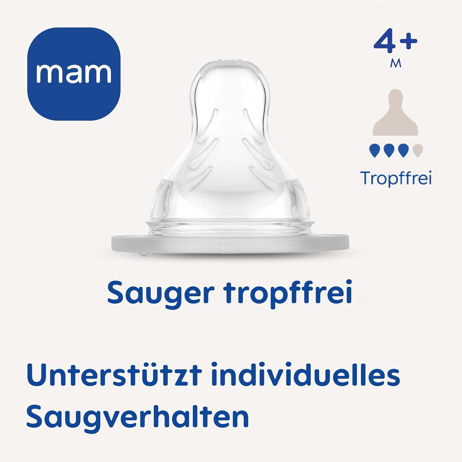 MAM Sauger Größe 1 im Doppelpack, Flaschensauger (Durchflussrate langsam), weicher Trinksauger passend für Flaschen/Trainer, ab der Geburt