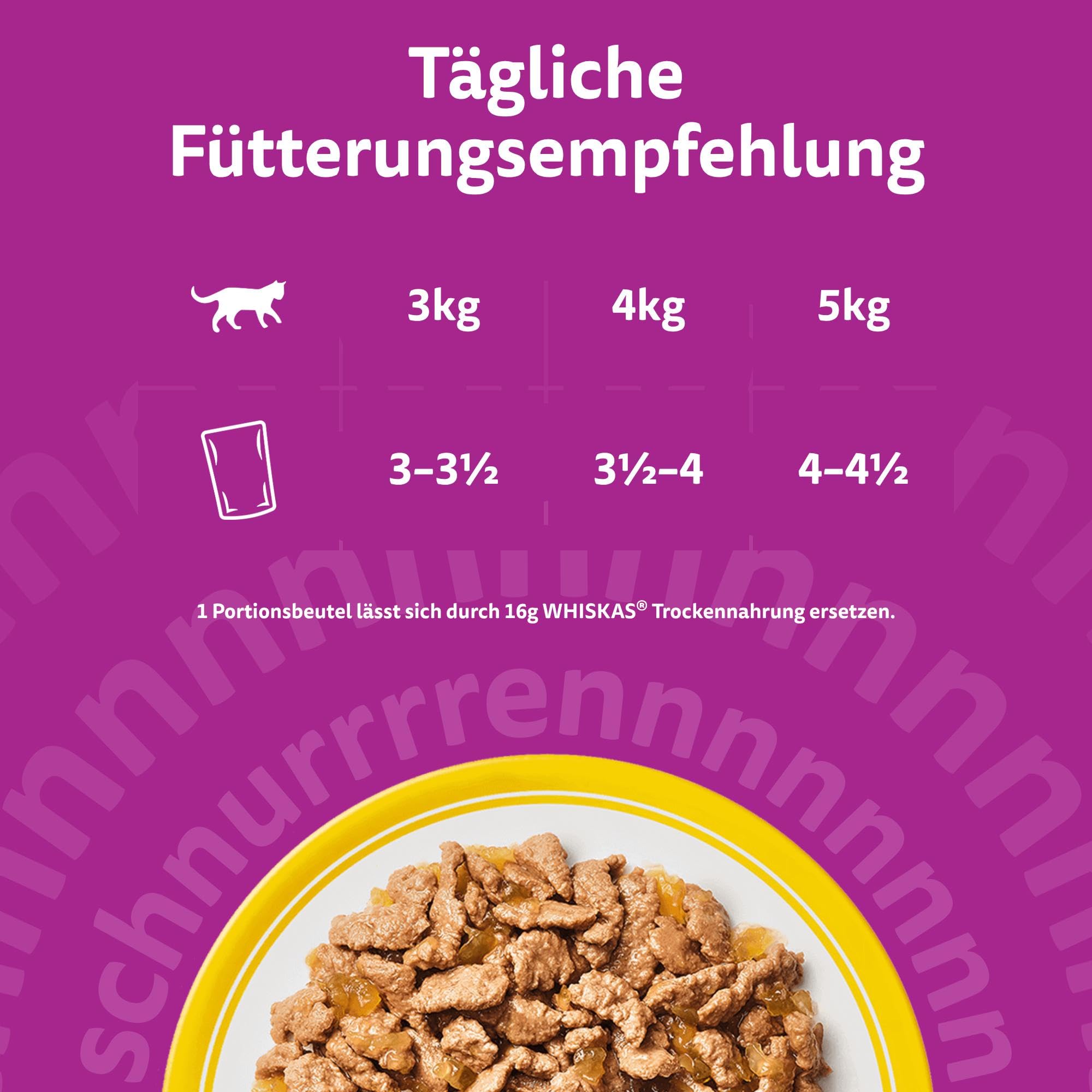 Whiskas Senior 7+ Katzennassfutter Gemischte Auswahl in Sauce, 48 Portionsbeutel, 12x85g (4er Pack) – Hochwertiges Katzenfutter nass, für Katzen ab 7 Jahren und älter