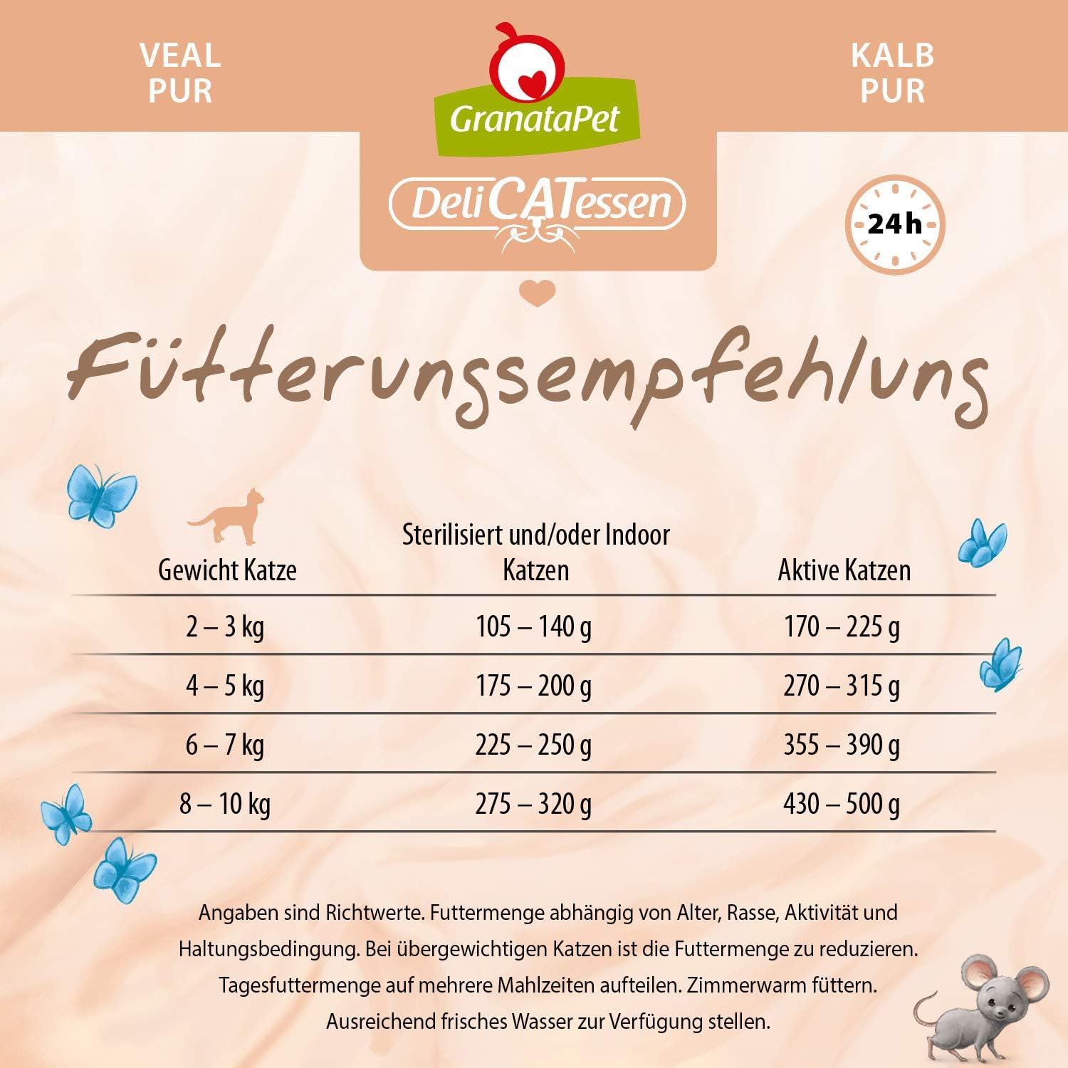 GranataPet DeliCatessen Huhn PUR, Nassfutter für Katzen, Futter ohne Getreide & ohne Zuckerzusätze, Katzenfutter mit hohem Fleischanteil & hochwertigen Ölen, 6 x 400 g