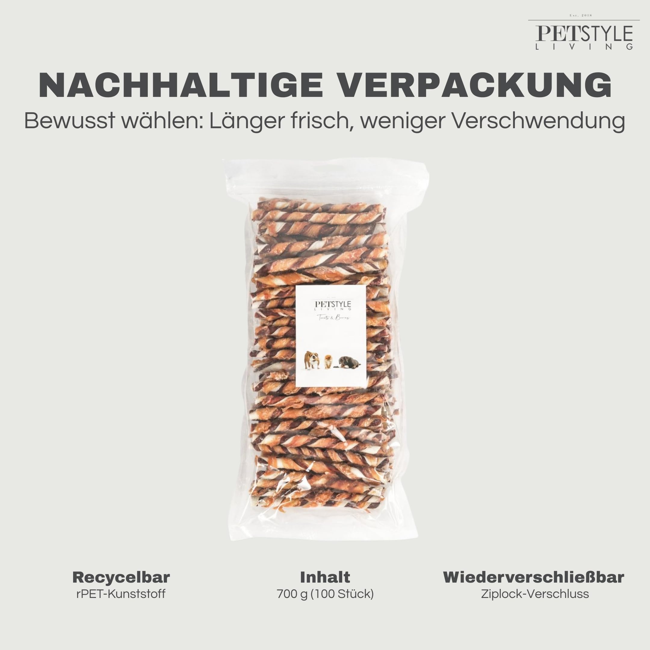 Kaustange mit Huhn - Hundesnack - 12,5cm - 100 Stück