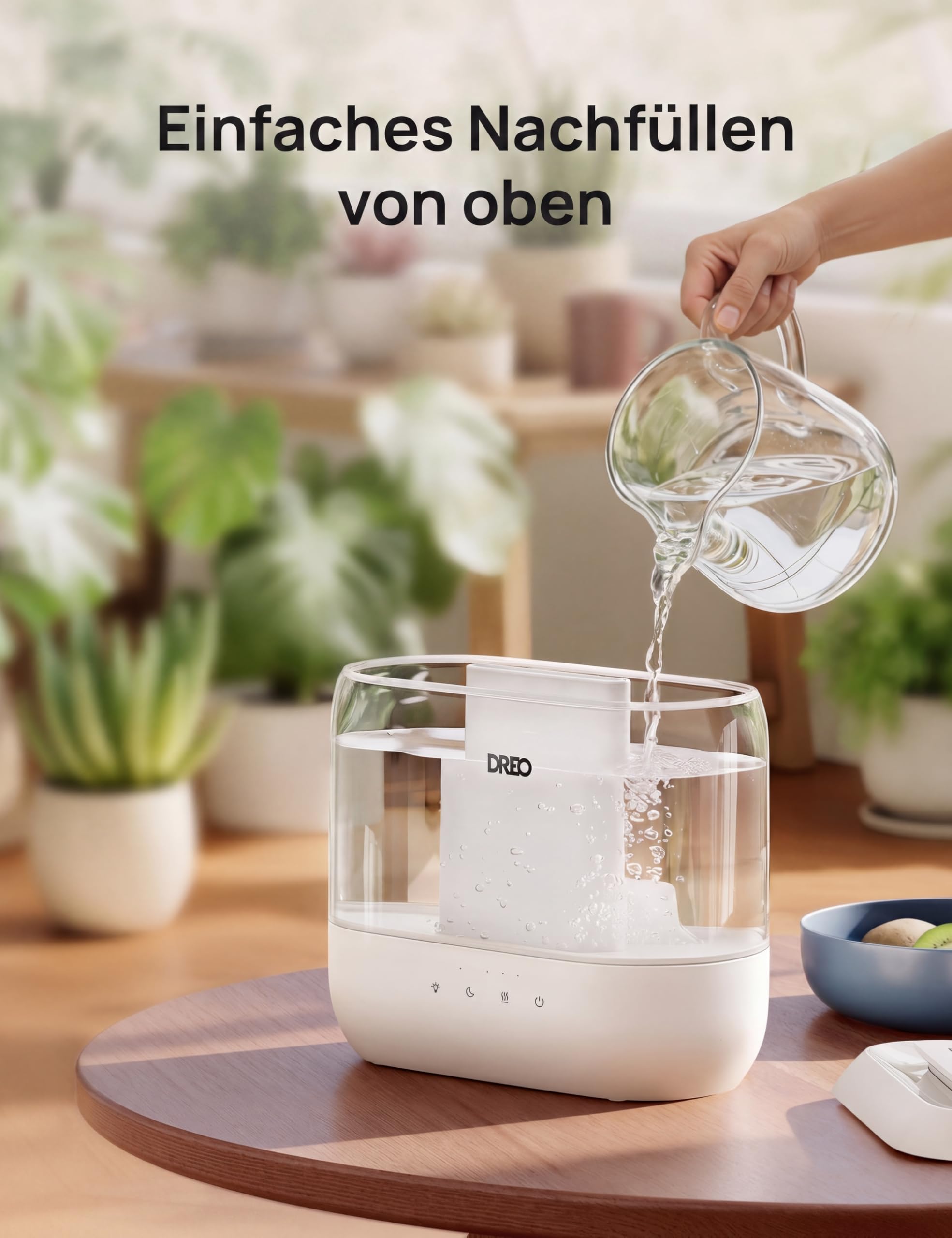 Dreo Smart Luftbefeuchter für Schlafzimmer, oben befüllbarer 4L Supergroßer Kühler Nebel Humidifier mit Öl Diffusor und Nachtlicht, 36 Stunden Laufzeit, leiser Ultraschall Luftbefeuchter Zuhause