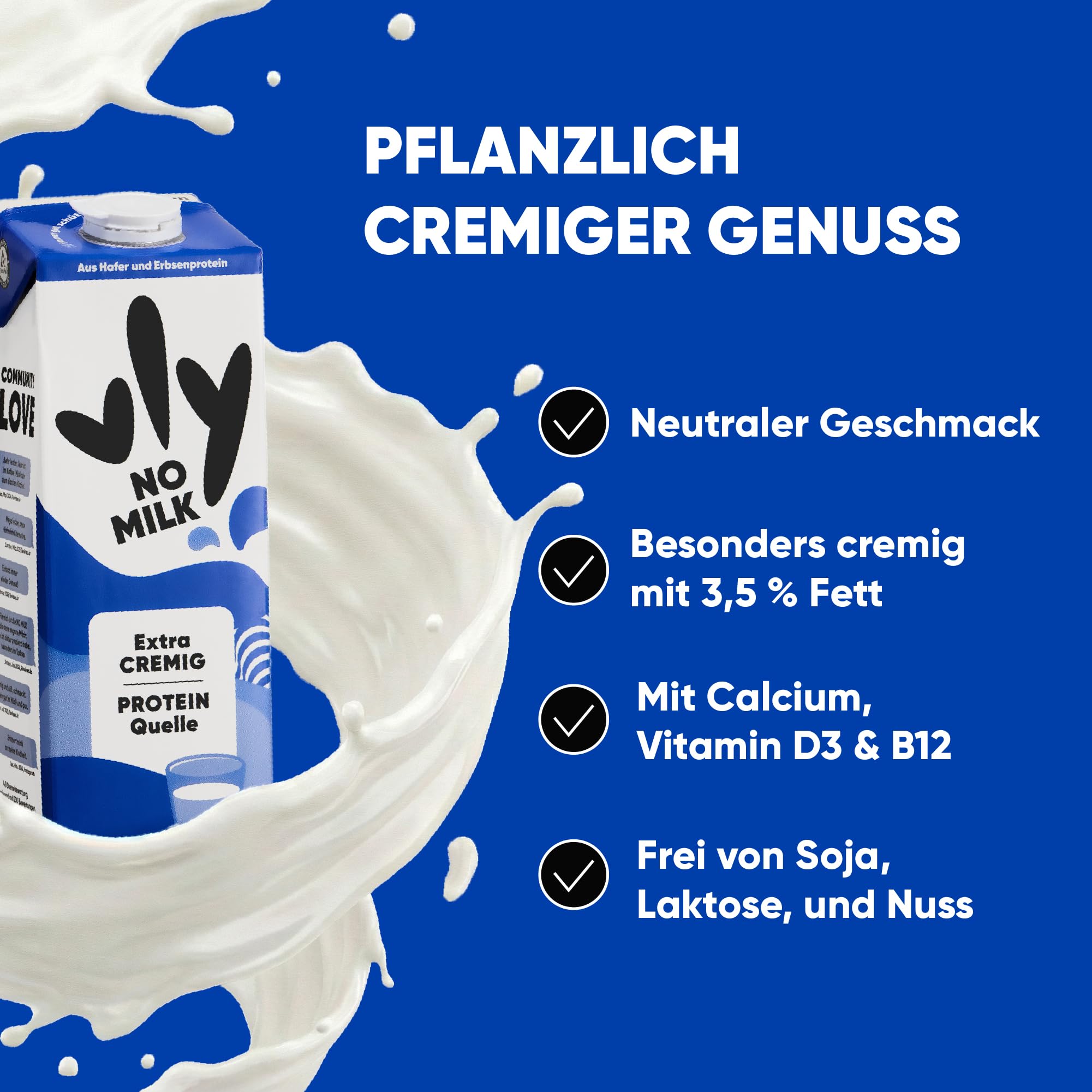 vly BARISTA - Die vegane Milchalternative aus Erbsenprotein | Cremiger Schaum | Reich an Ballaststoffen, Calcium, Vitaminen & Protein | Laktosefrei, Glutenfrei, Zuckerarm, Pflanzlich - 16x1L